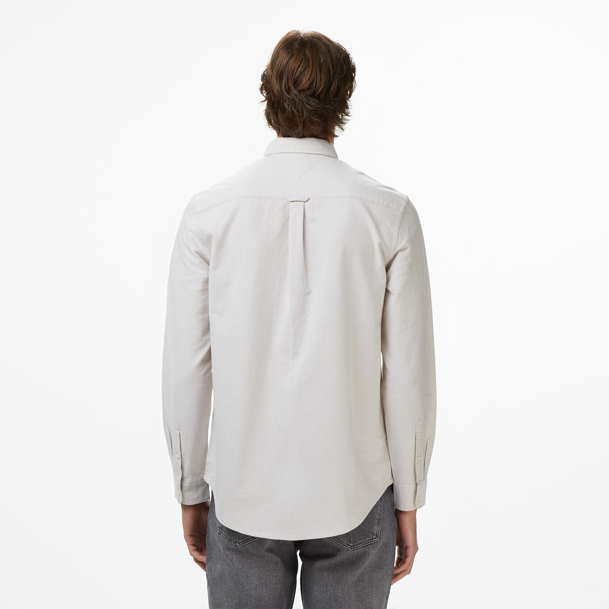 Tommy Jeans Regular Oxford Erkek Gri Gömlek