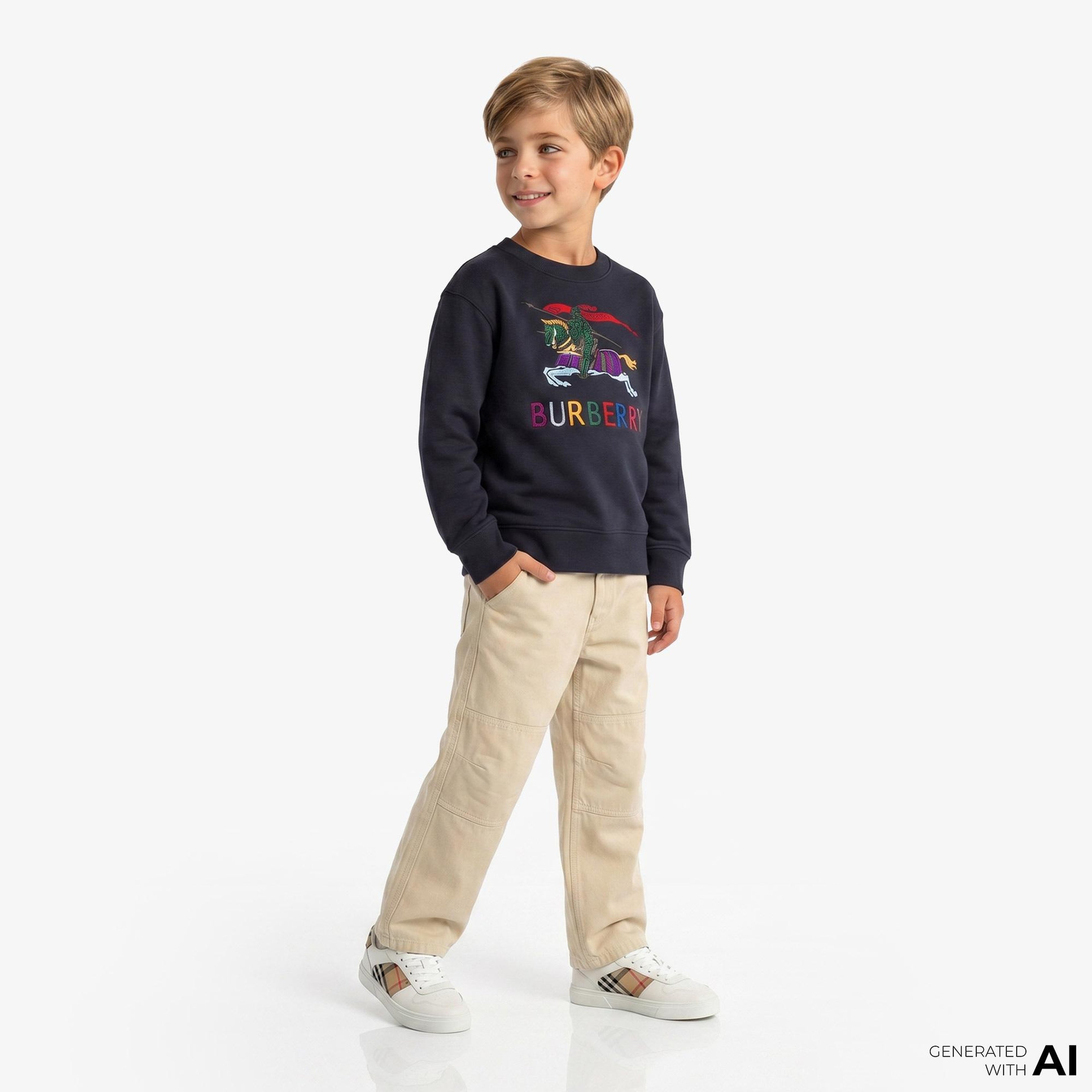 Burberry Mathew Ekd Çocuk Lacivert Sweatshirt