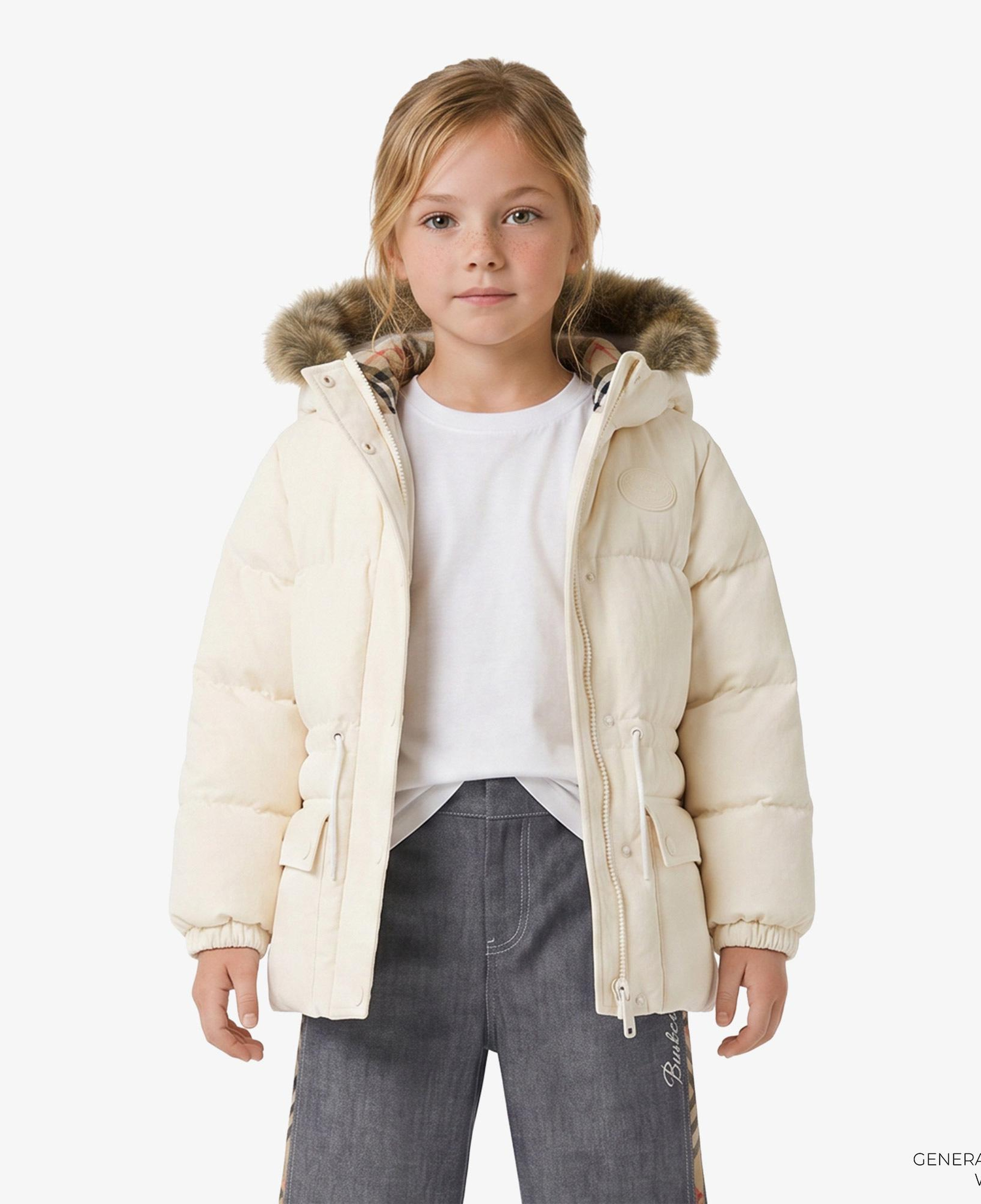 Burberry Flora Çocuk Beyaz Mont