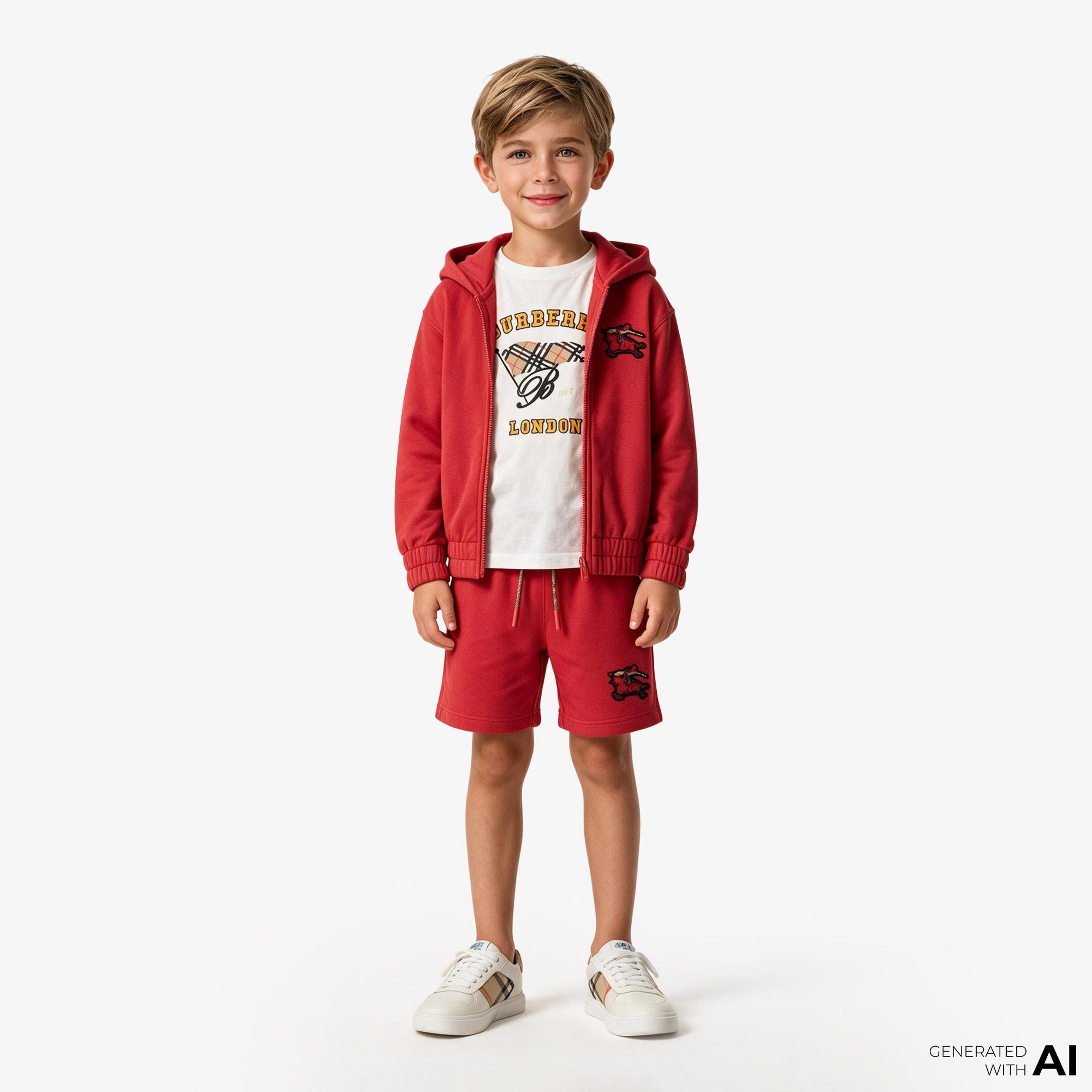 Burberry Benny Ekd Çocuk Kırmızı Şort