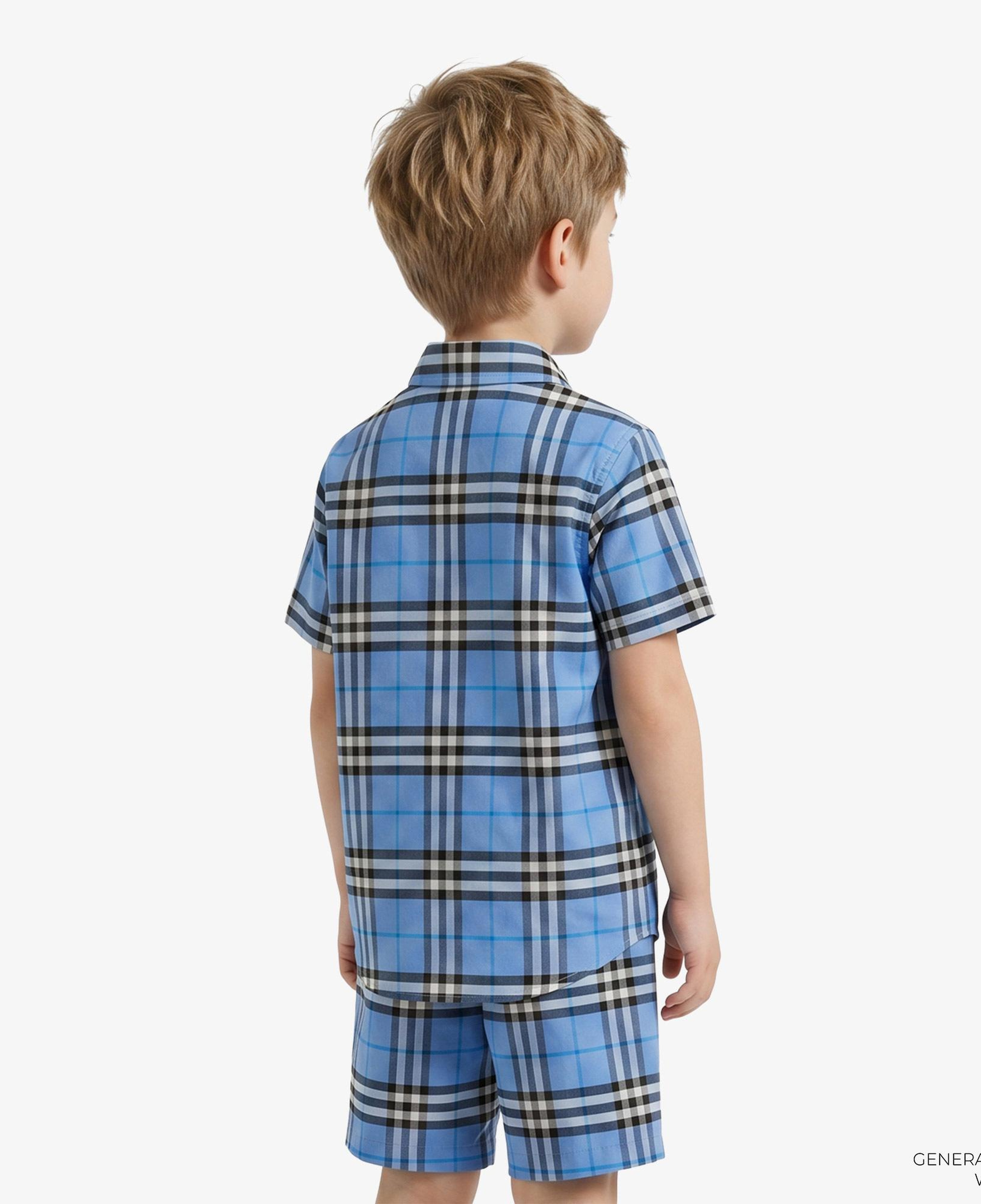 Burberry Owen Check Çocuk Mavi Gömlek