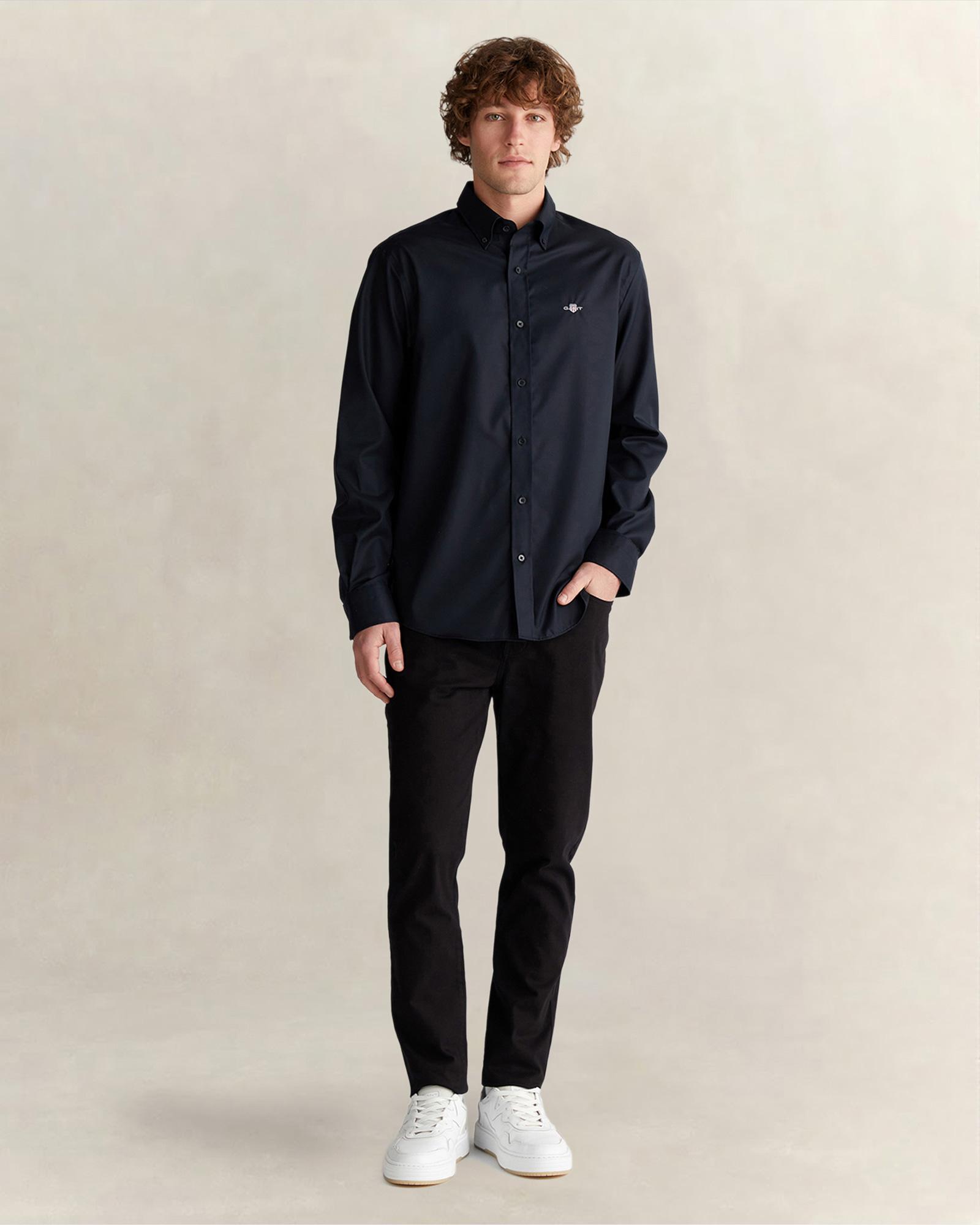 GANT Erkek Siyah Slim Fit Pantolon