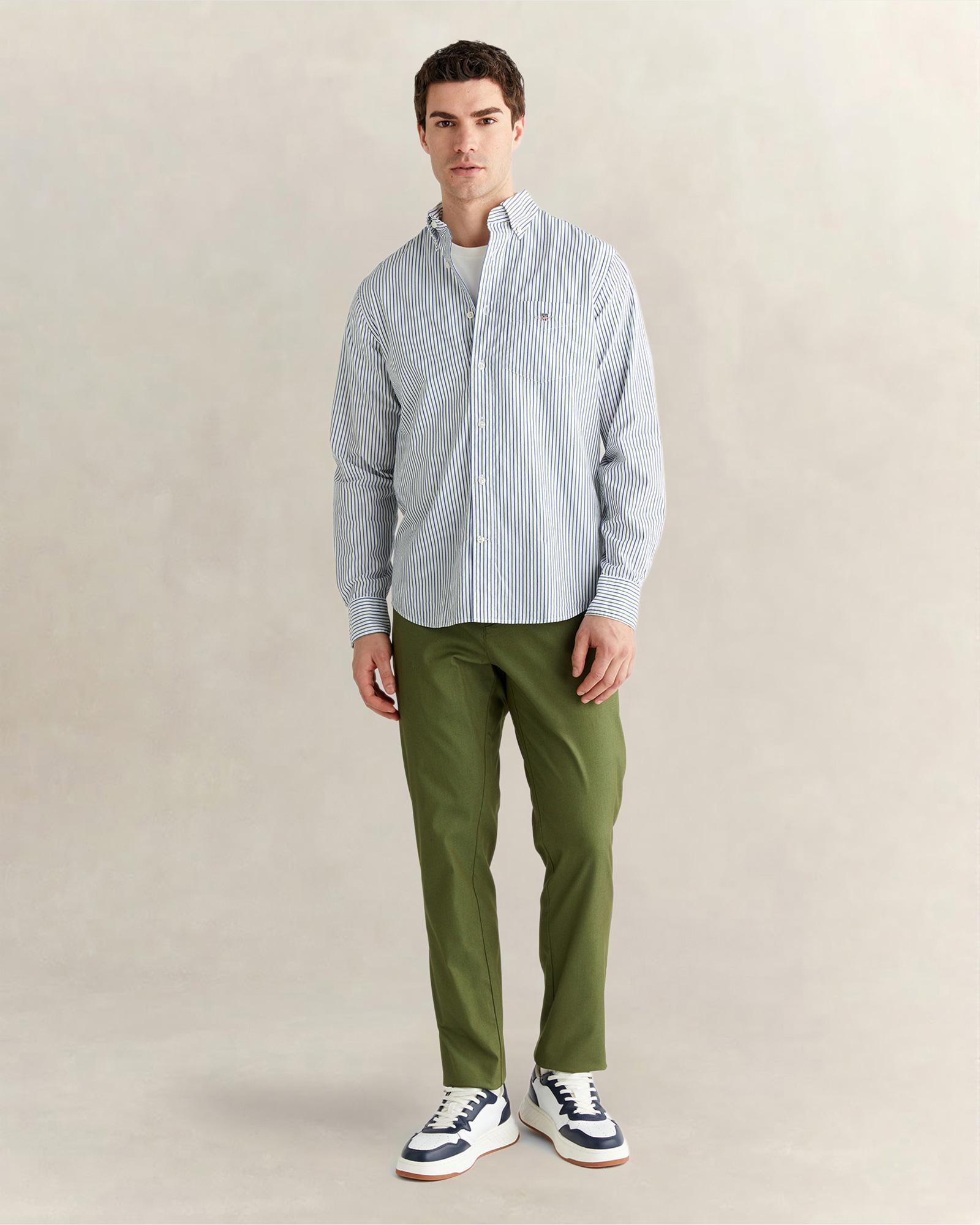 GANT Erkek Yeşil Slim Fit Pantolon