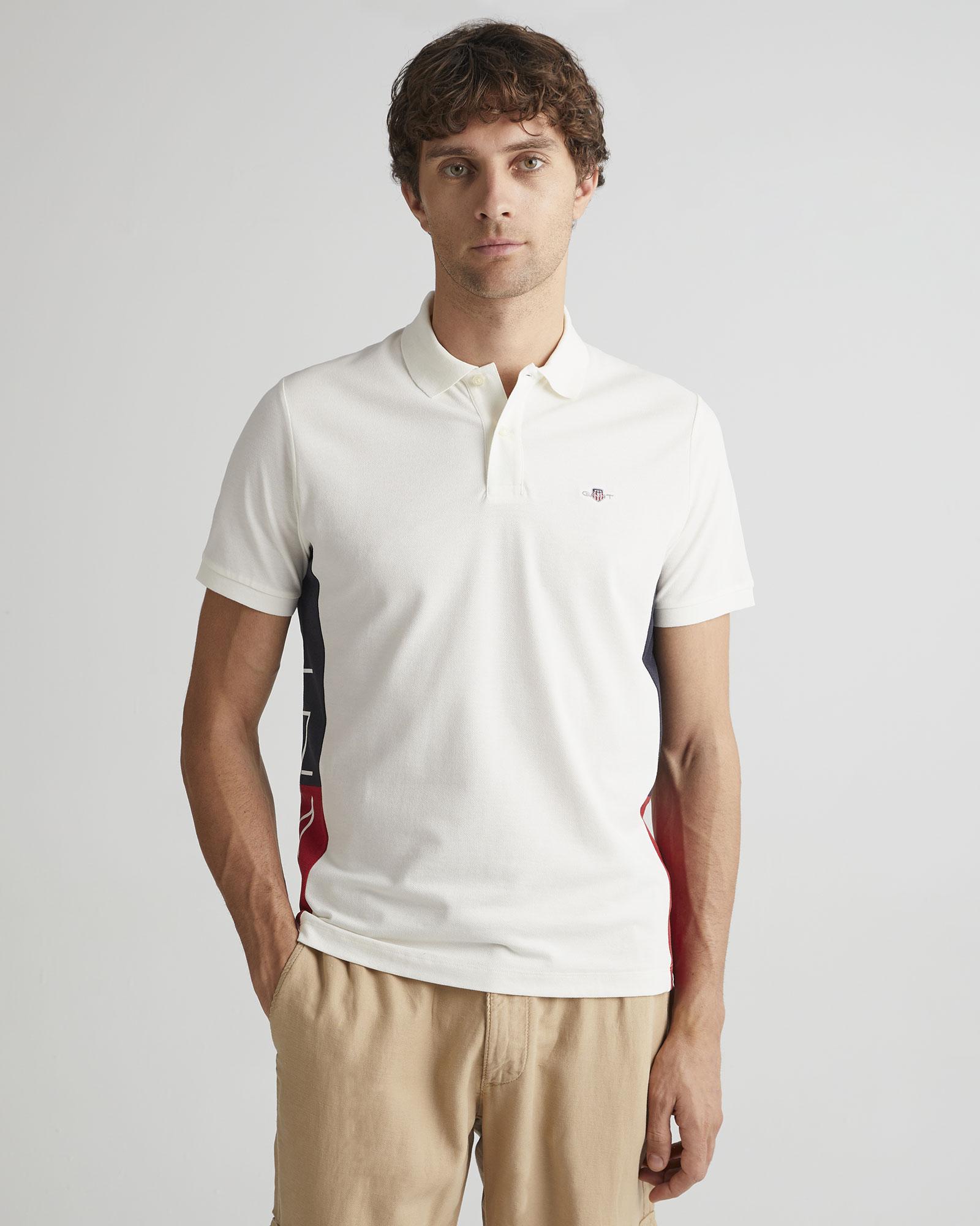 GANT Erkek Krem Regular Fit Renk Bloklu Polo