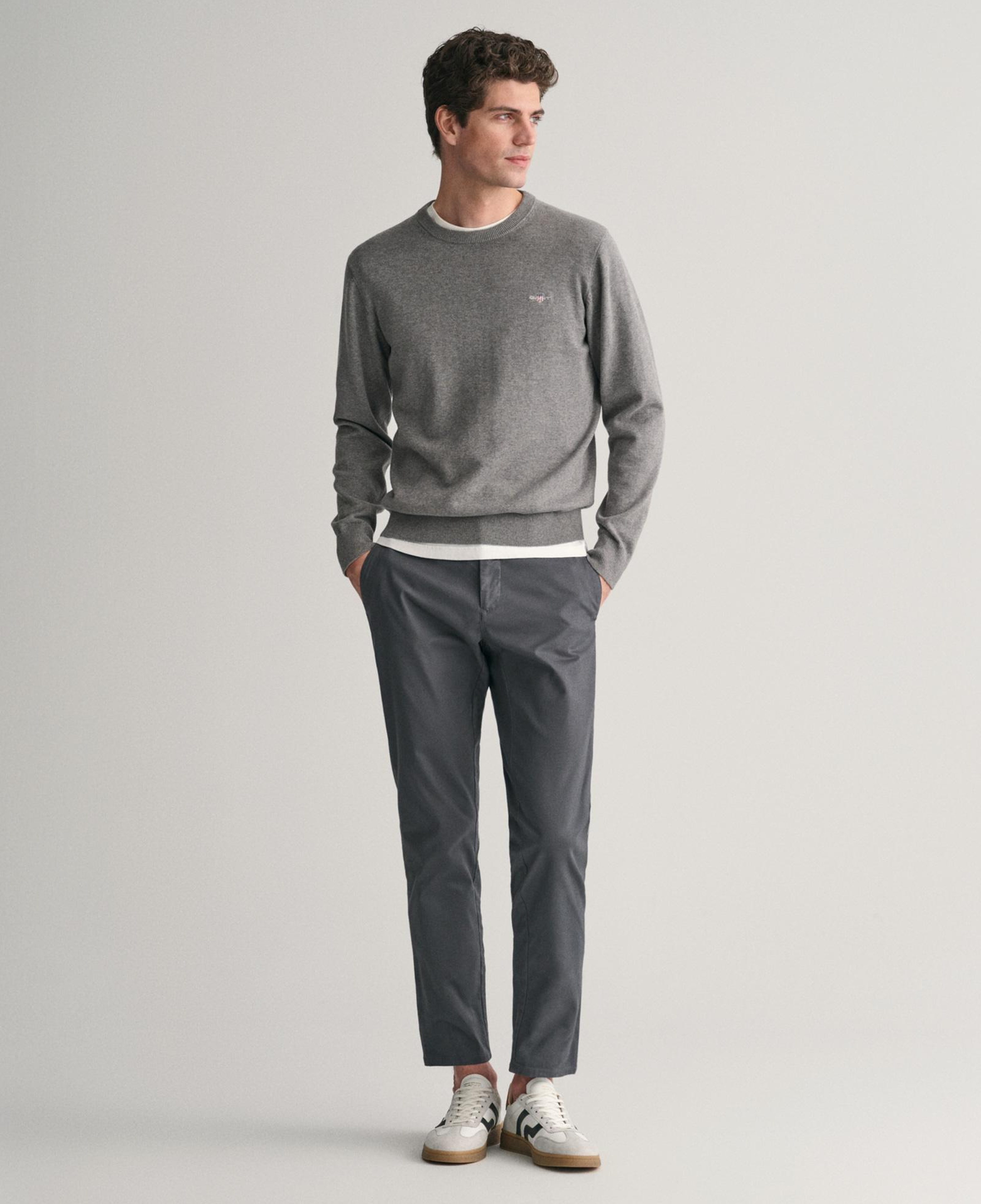 GANT Erkek Gri Slim Fit Chino Pantolon