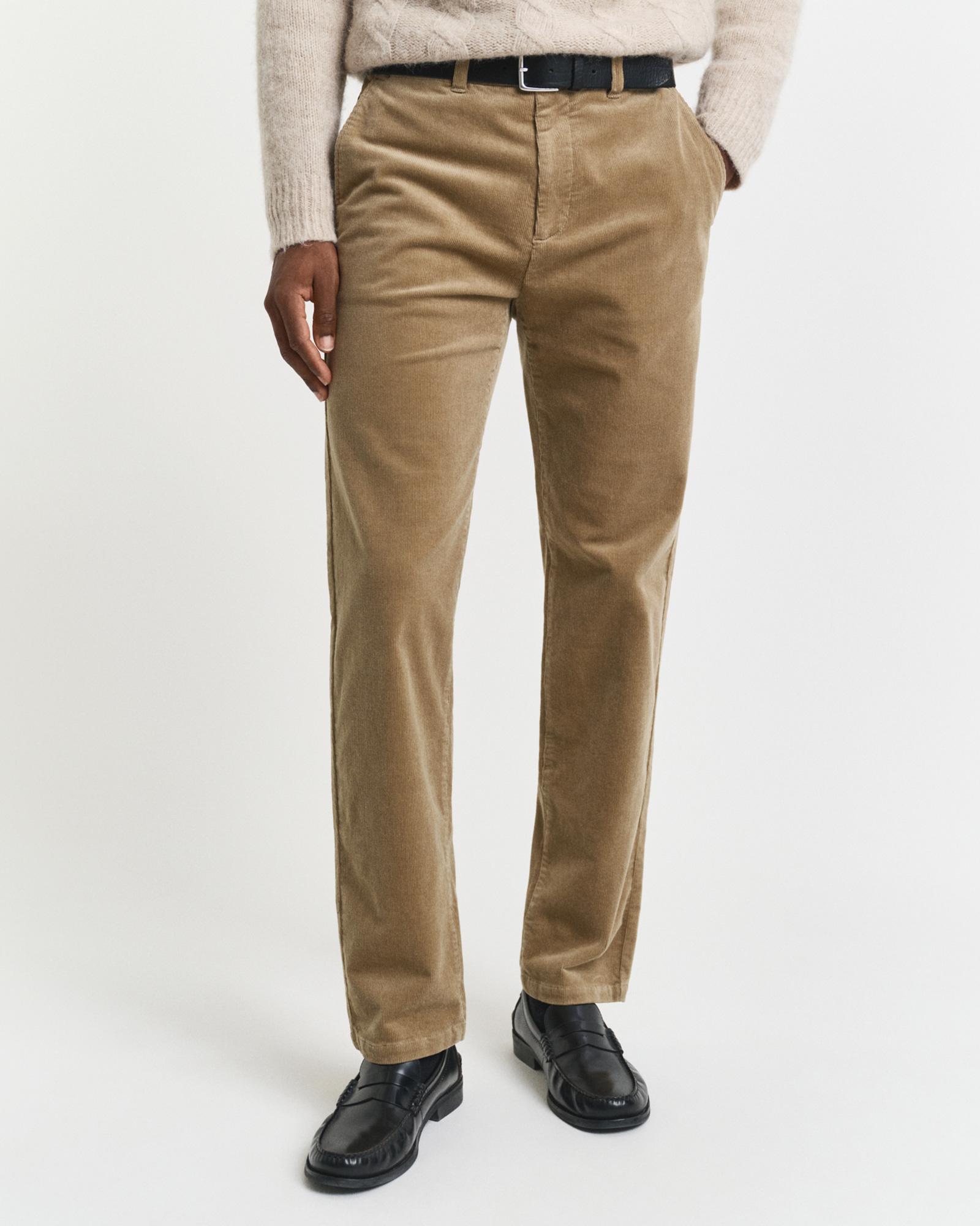 GANT Erkek Bej Regular Fit Cord Chino Pantolon