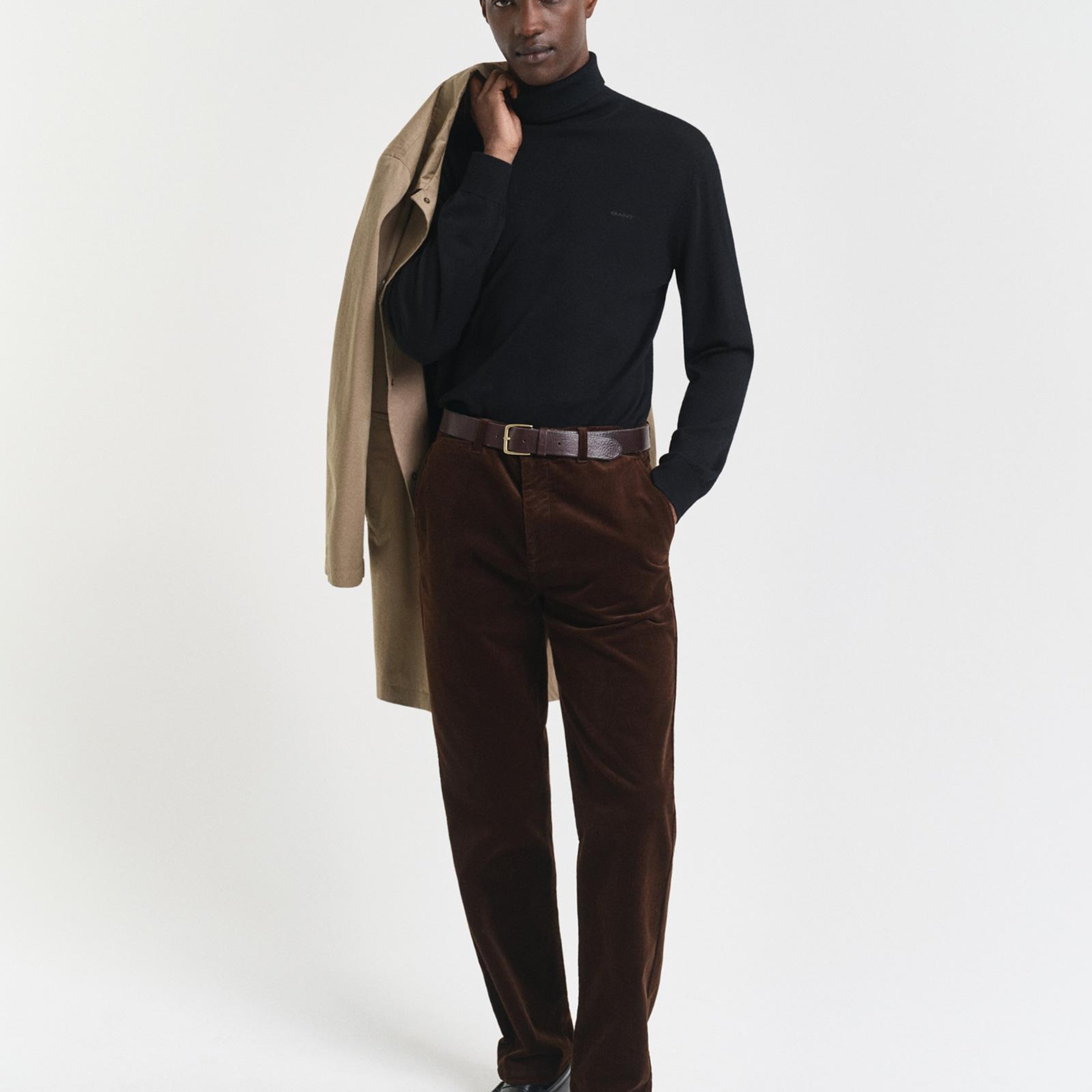 GANT Erkek Kahverengi Regular Fit Cord Chino Pantolon