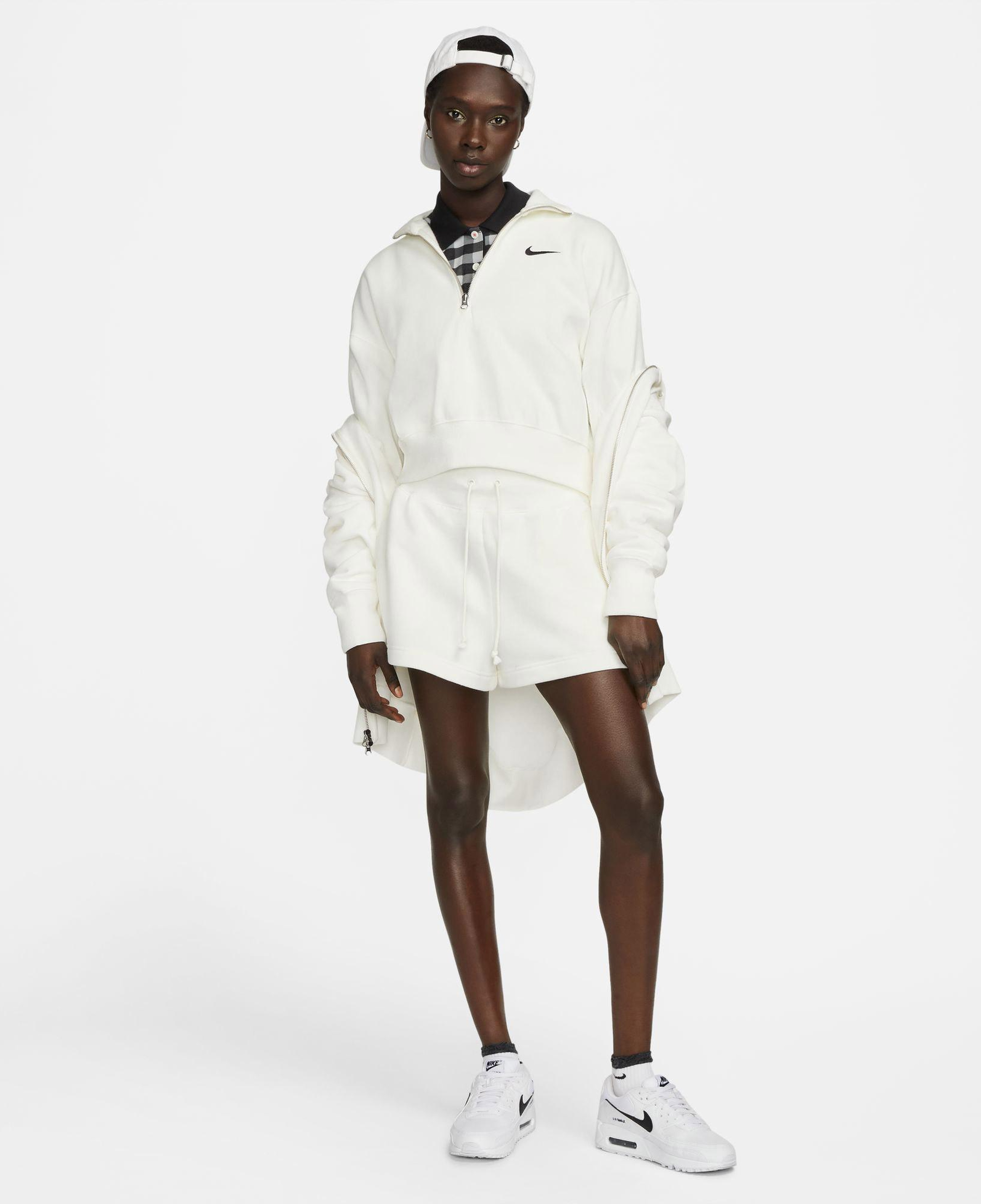 Nike Sportswear Phoenix Fleece Crop Kadın Beyaz Sweatshirt