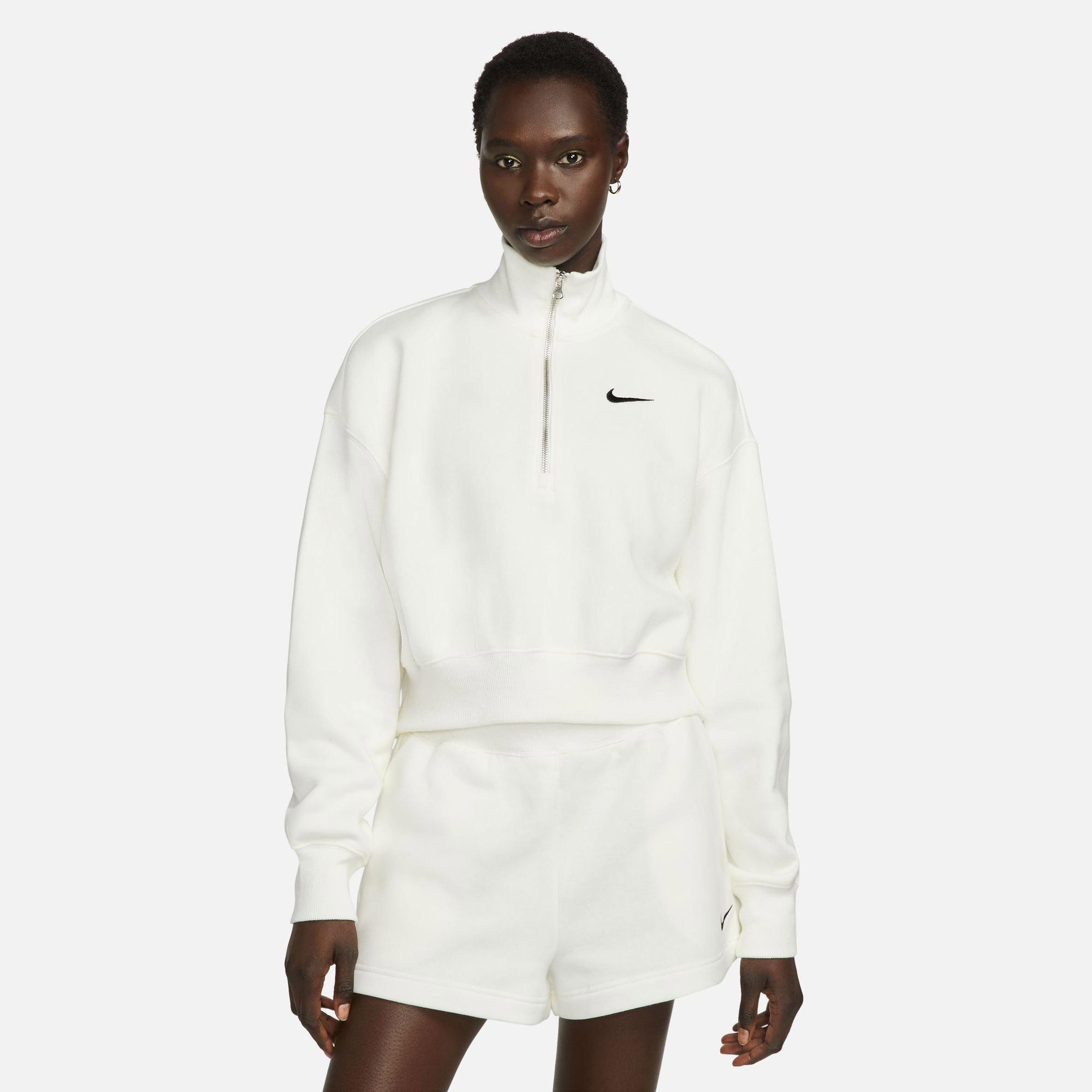 Nike Sportswear Phoenix Fleece Crop Kadın Beyaz Sweatshirt