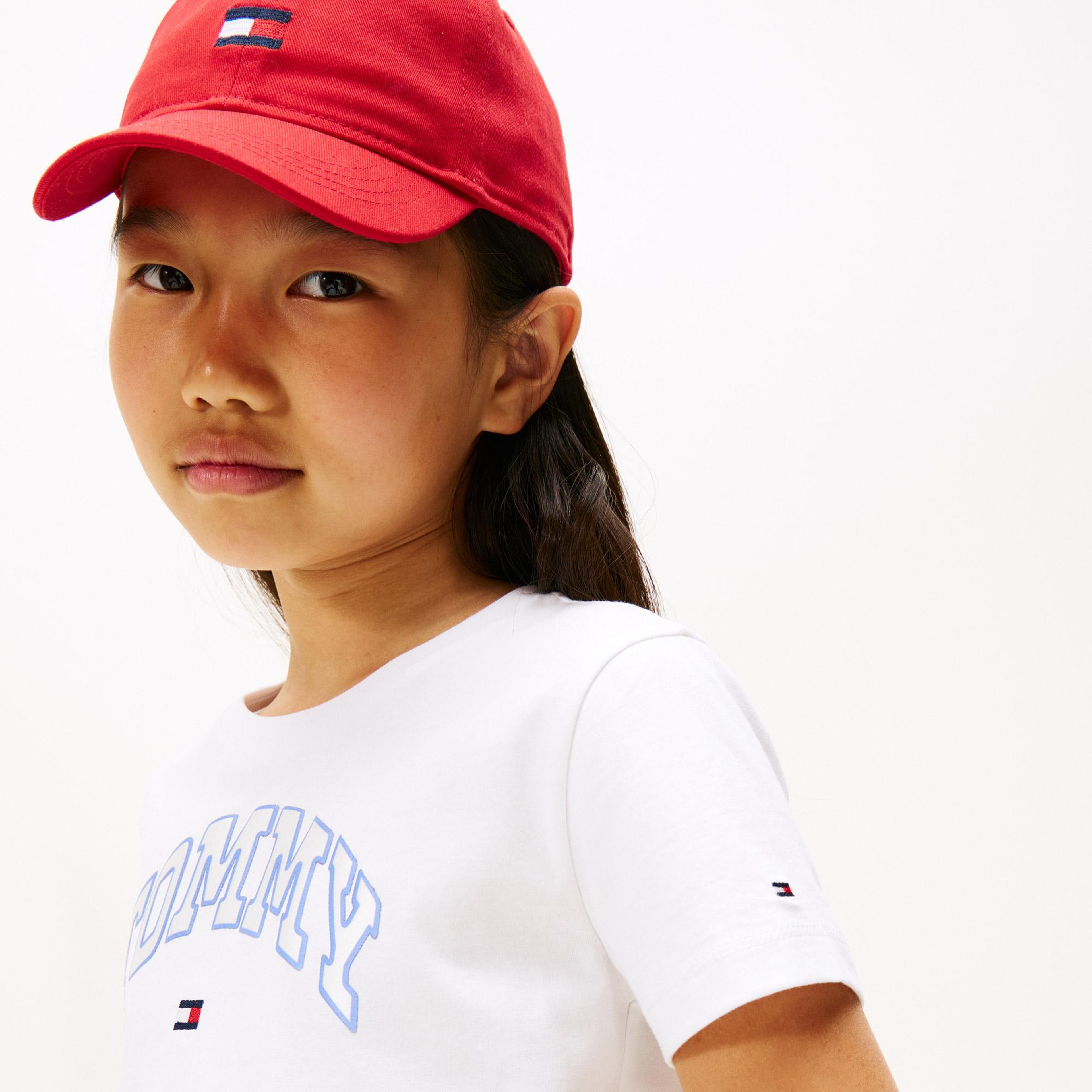 Tommy Hilfiger Varsity Sateen Çocuk Beyaz T-Shirt