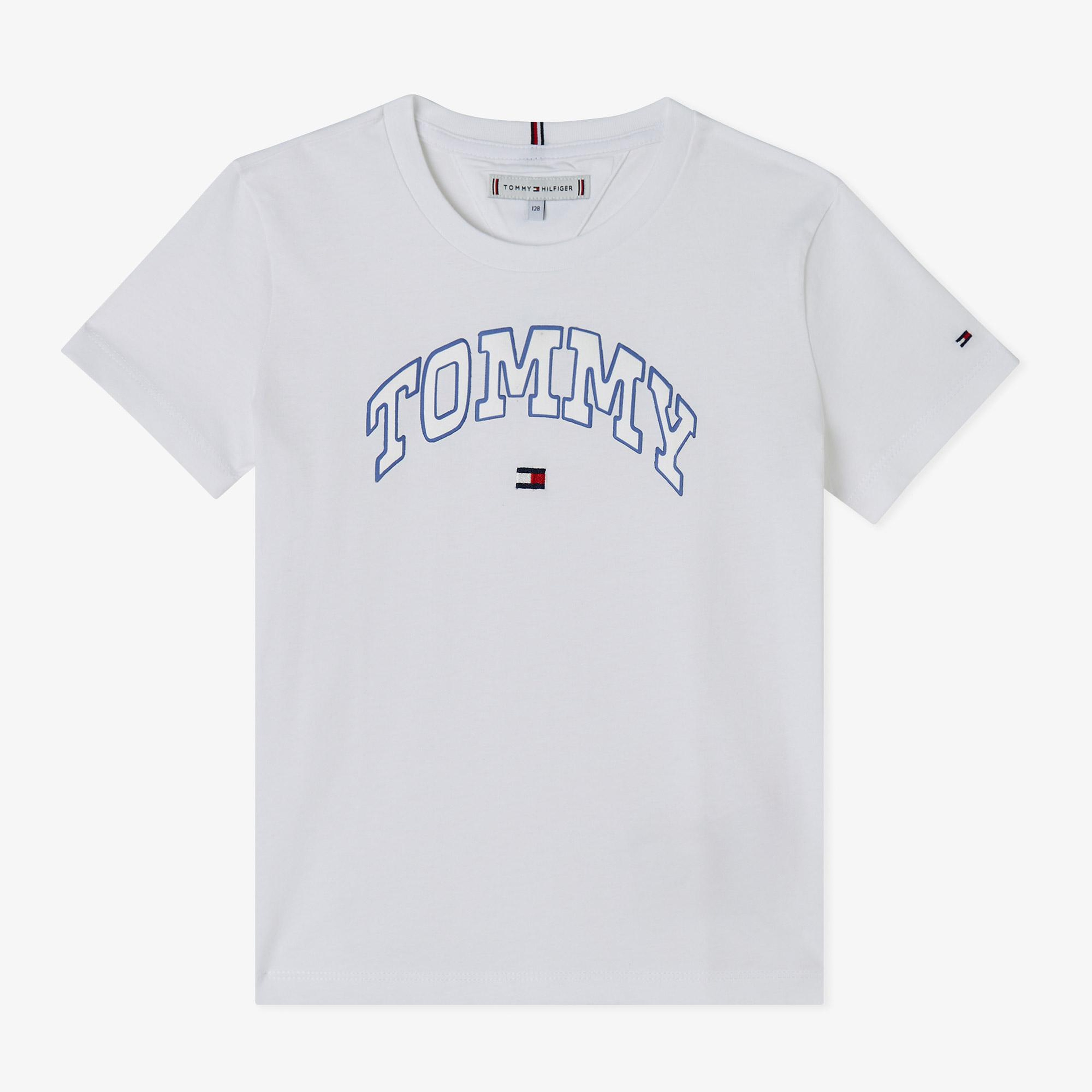 Tommy Hilfiger Varsity Sateen Çocuk Beyaz T-Shirt