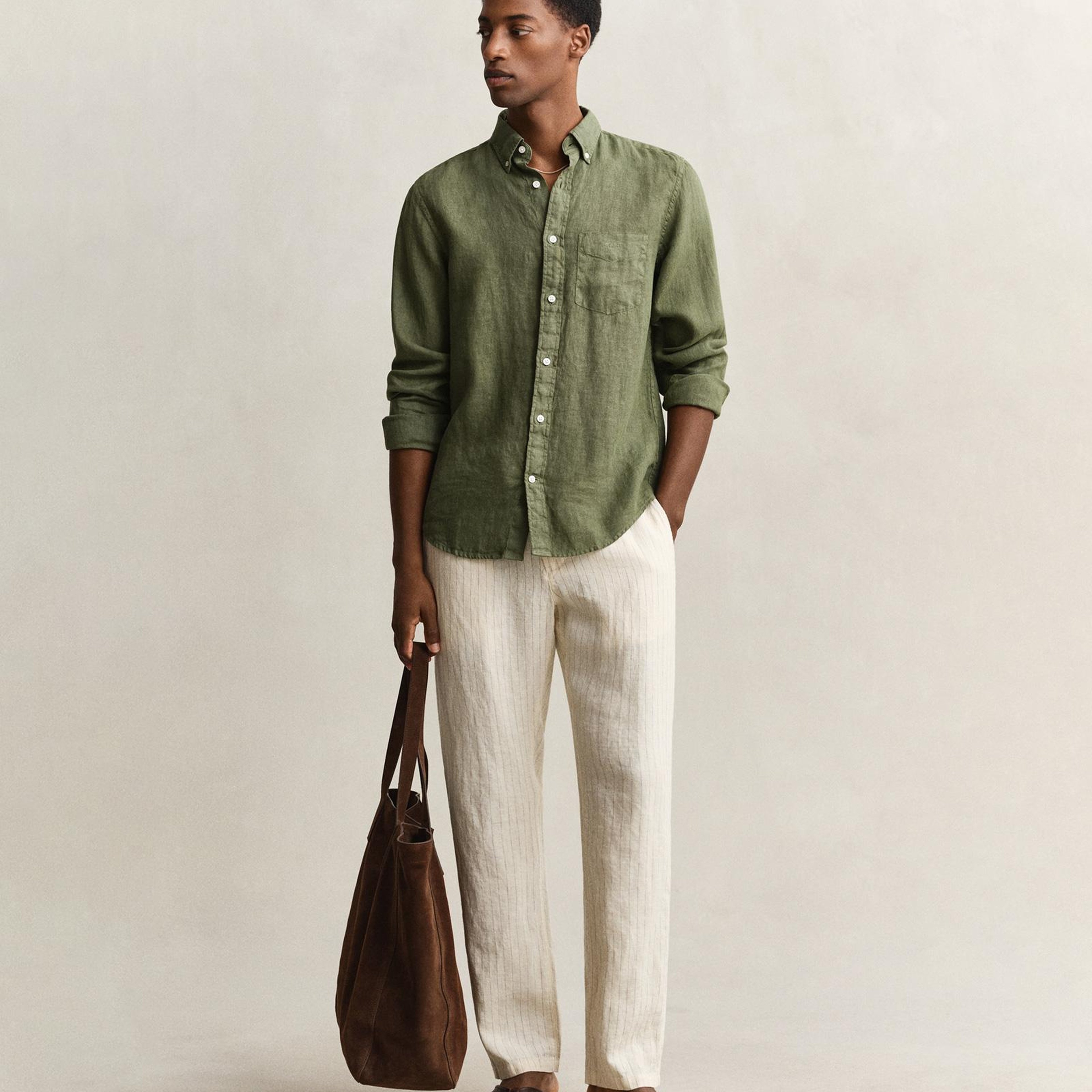 GANT Erkek Yeşil Regular Fit Gömlek