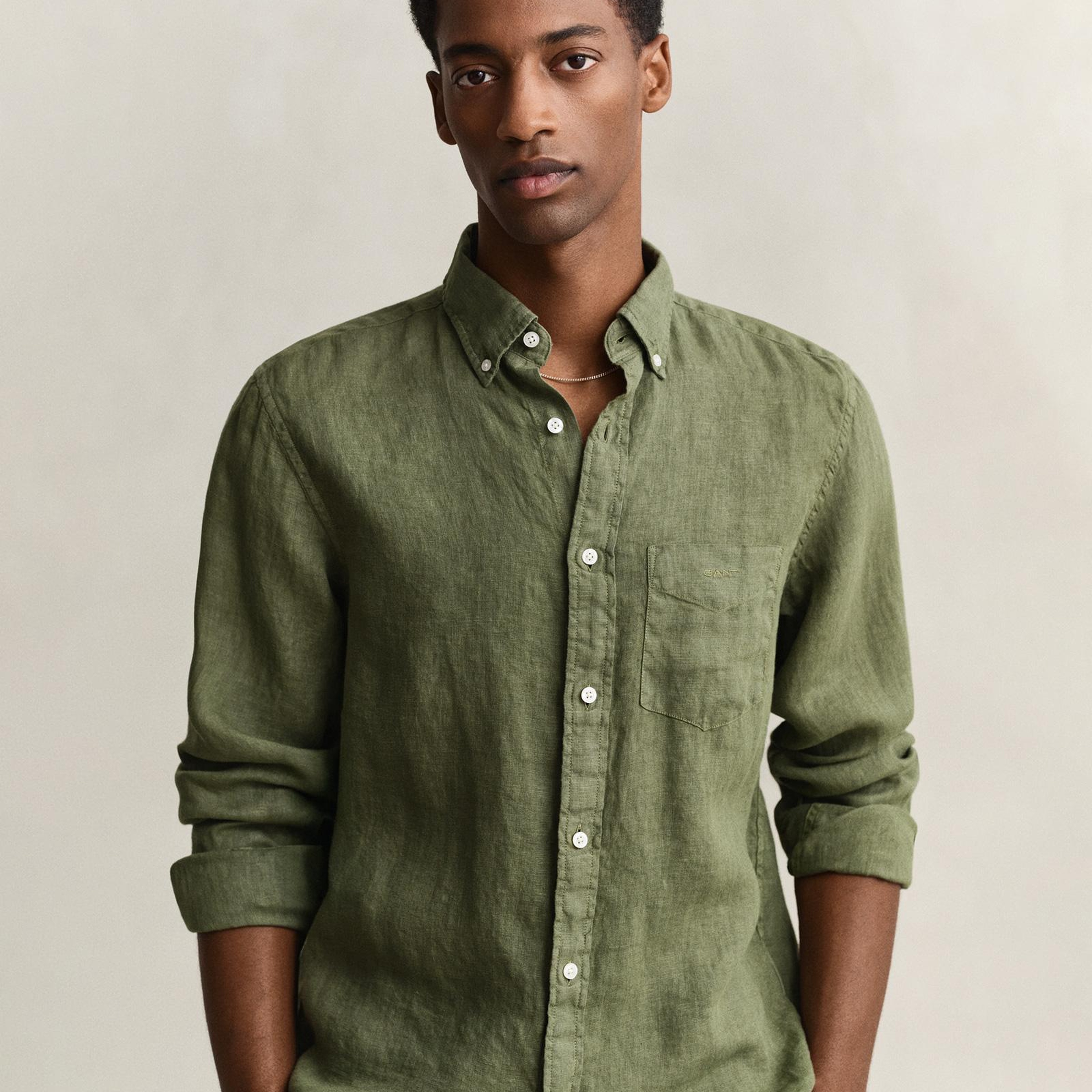 GANT Erkek Yeşil Regular Fit Gömlek