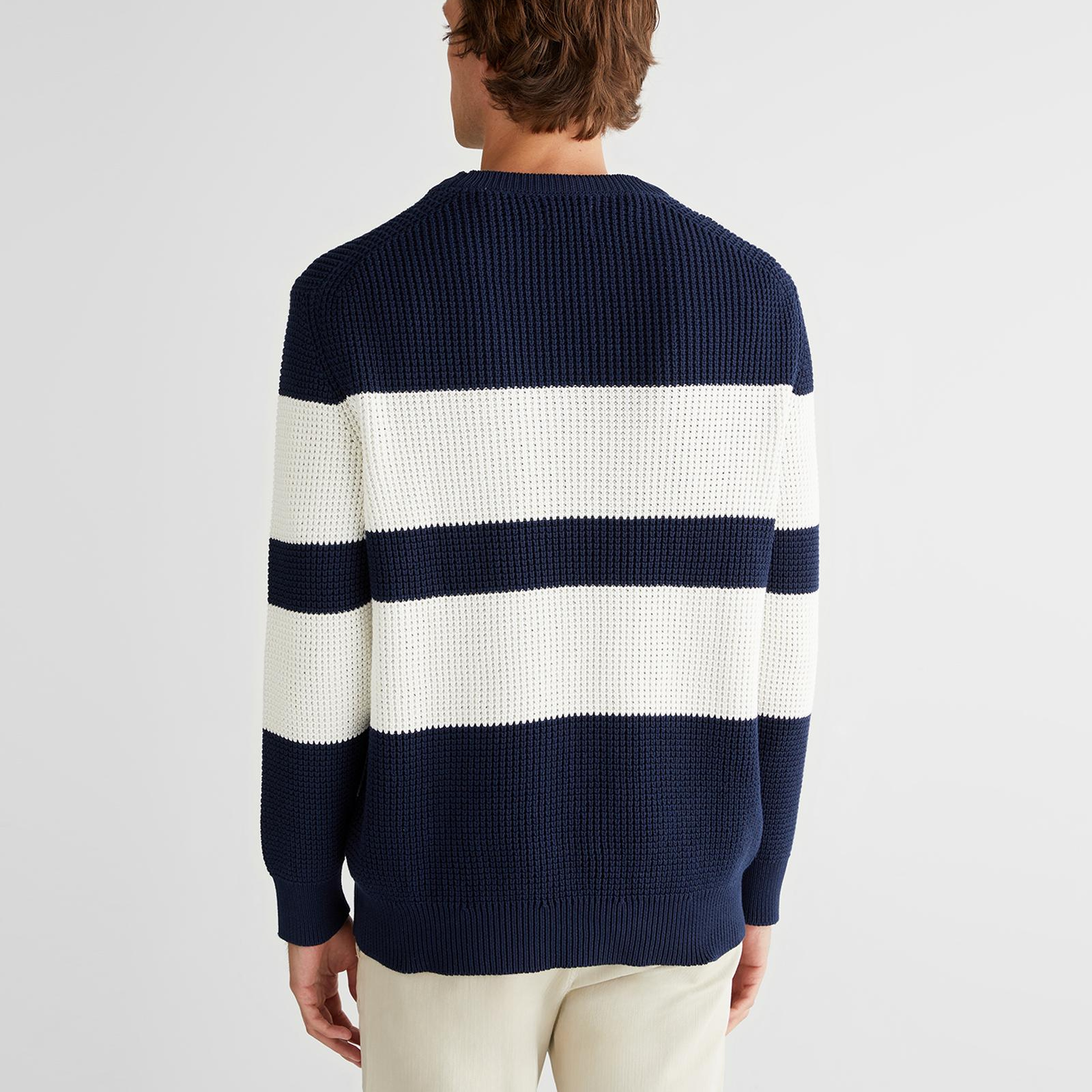 GANT Erkek Lacivert Relaxed Fit Bisiklet Yaka Triko