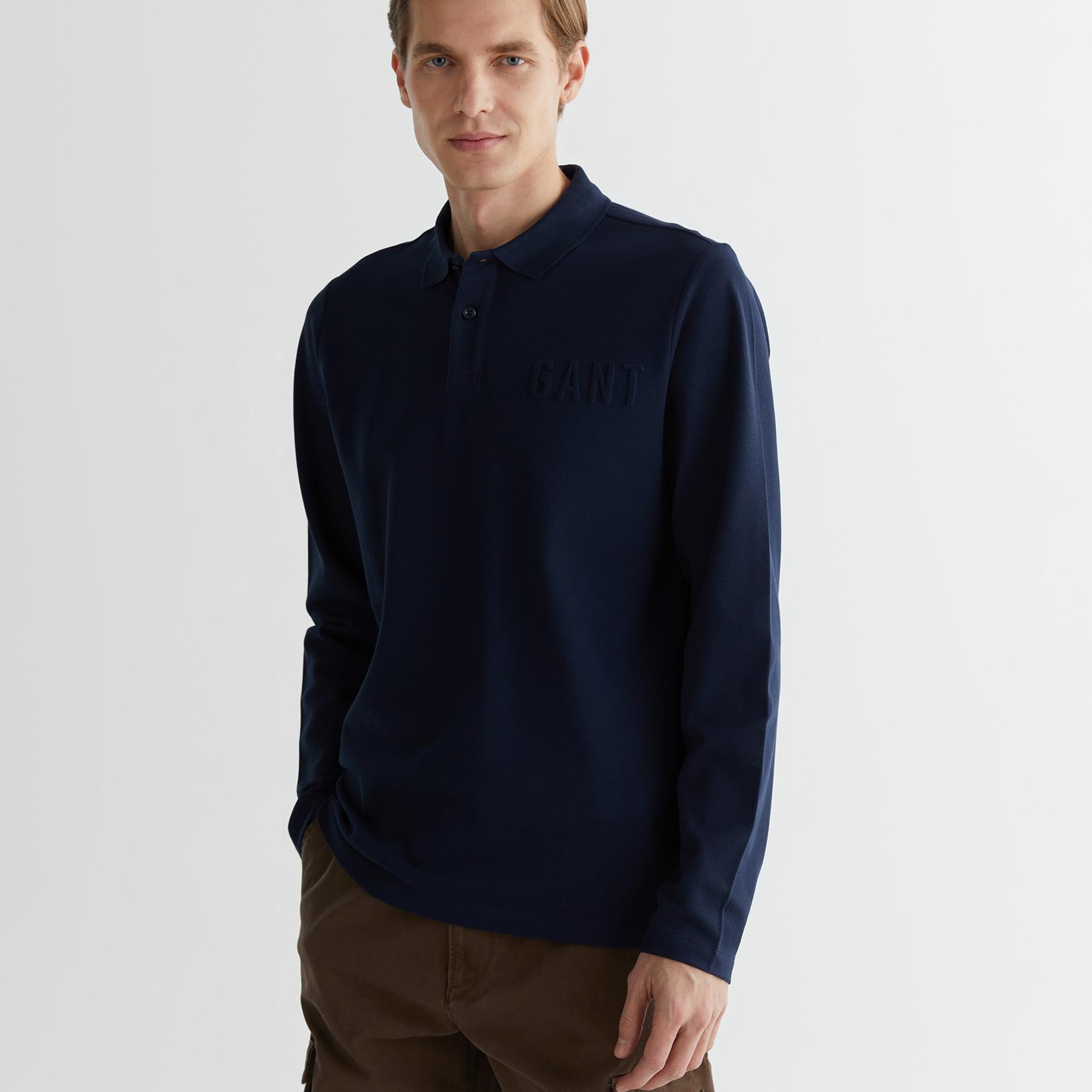 GANT Erkek Lacivert Regular Fit Logolu Polo