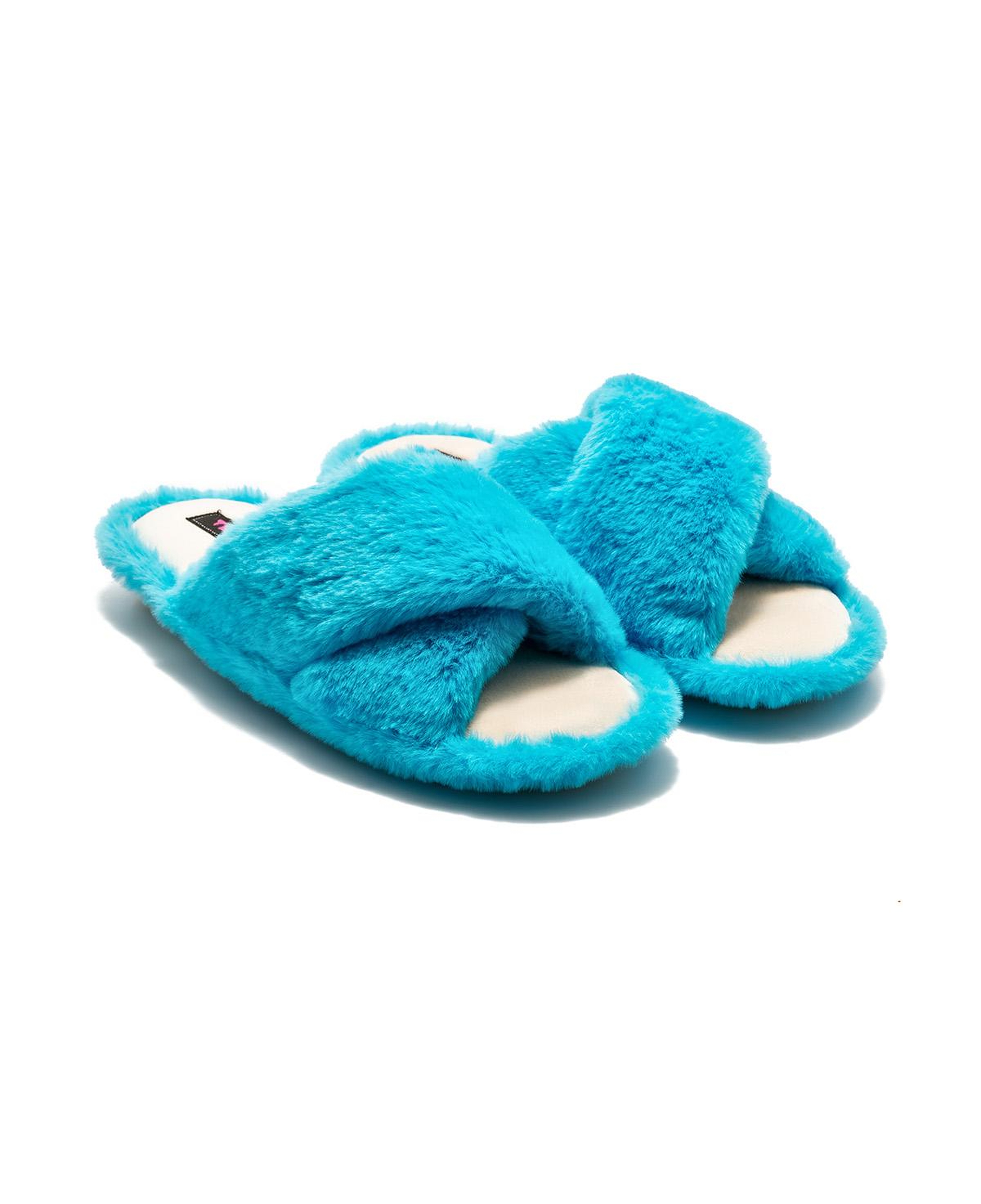 Çapraz Peluş Kadın Ev Terliği Mavi 36/41