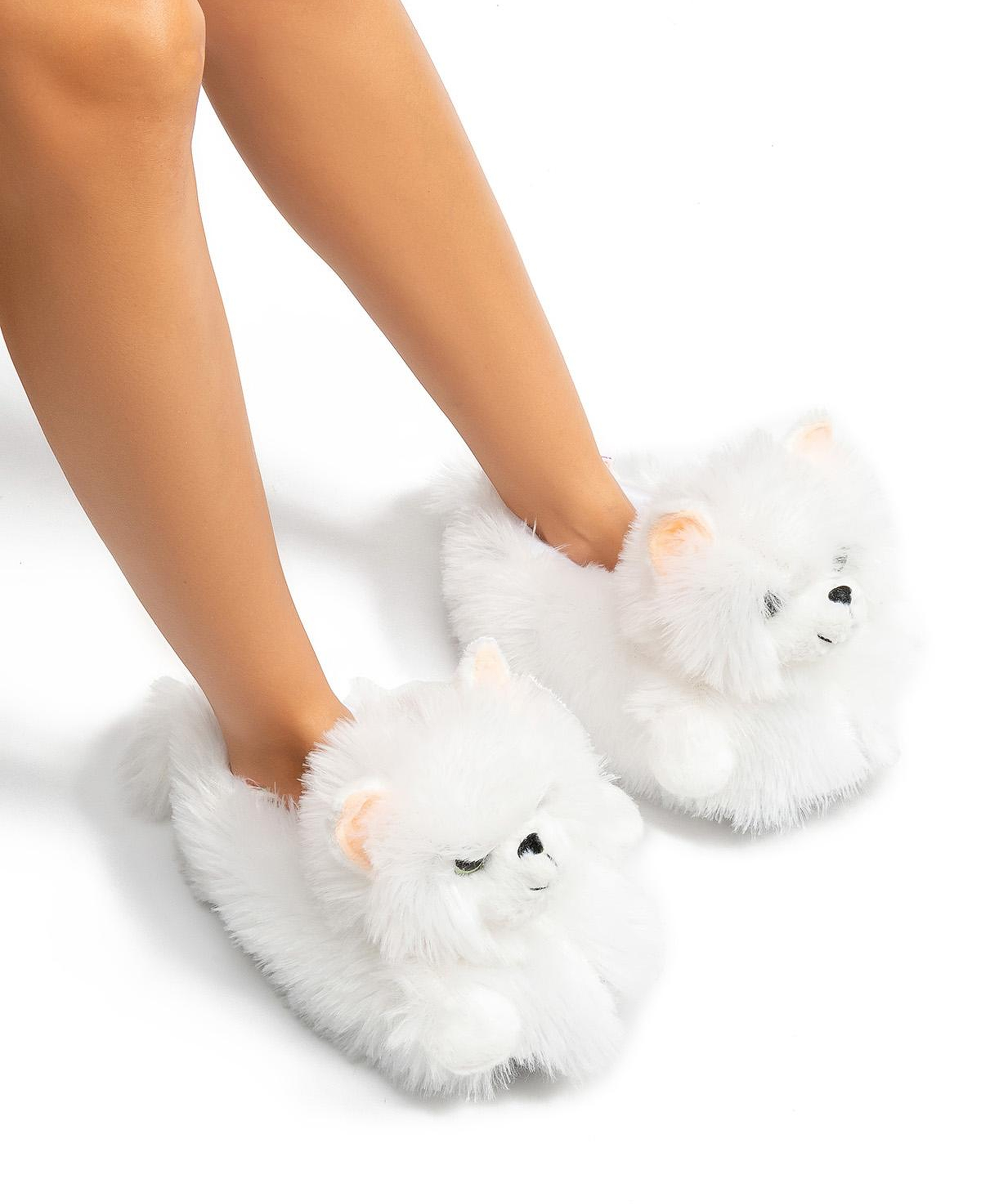 Kedi-3 Kadın Hayvanlı Panduf Beyaz 36/41
