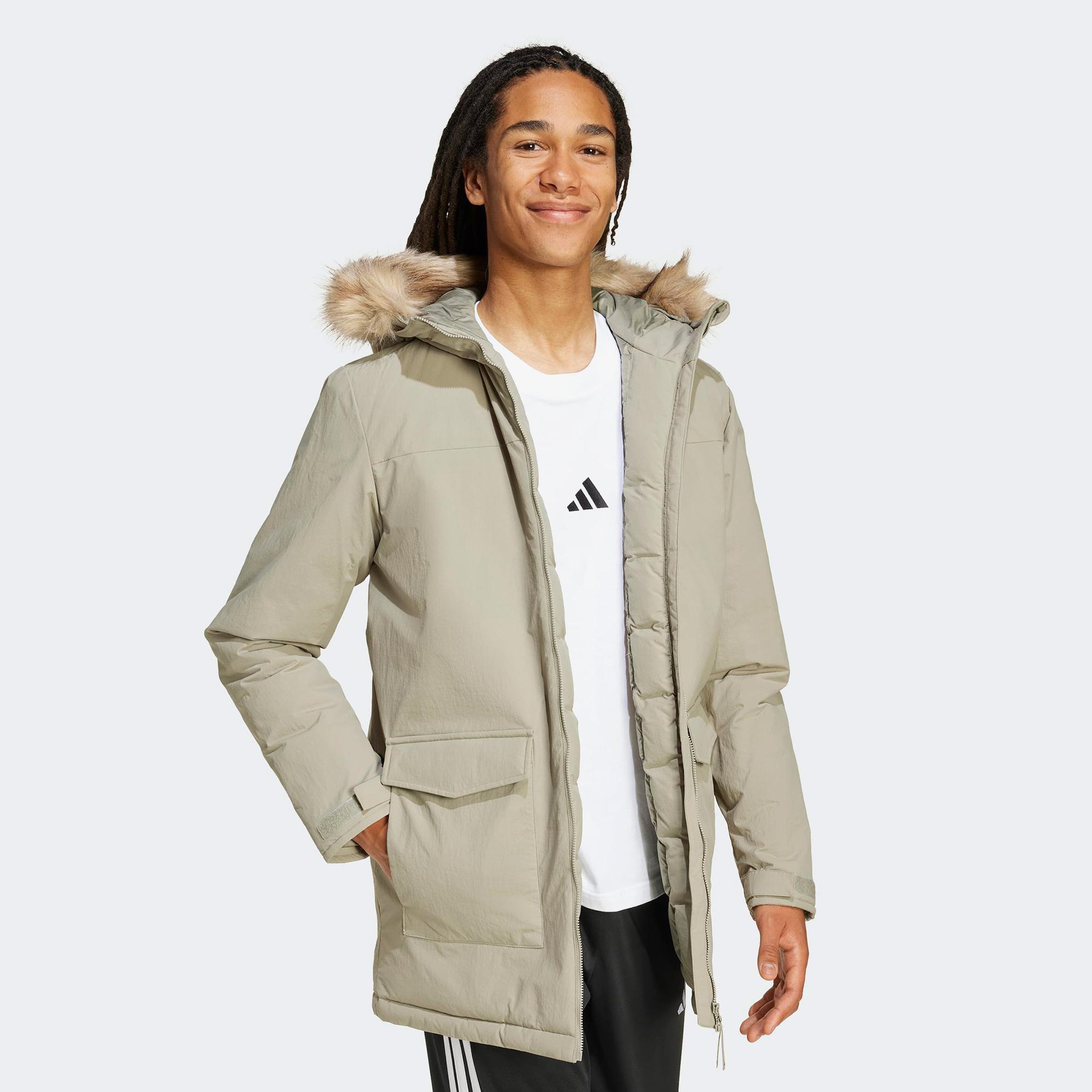 adidas Paveric Climawarm Kürk Erkek Yeşil Outdoor Montu