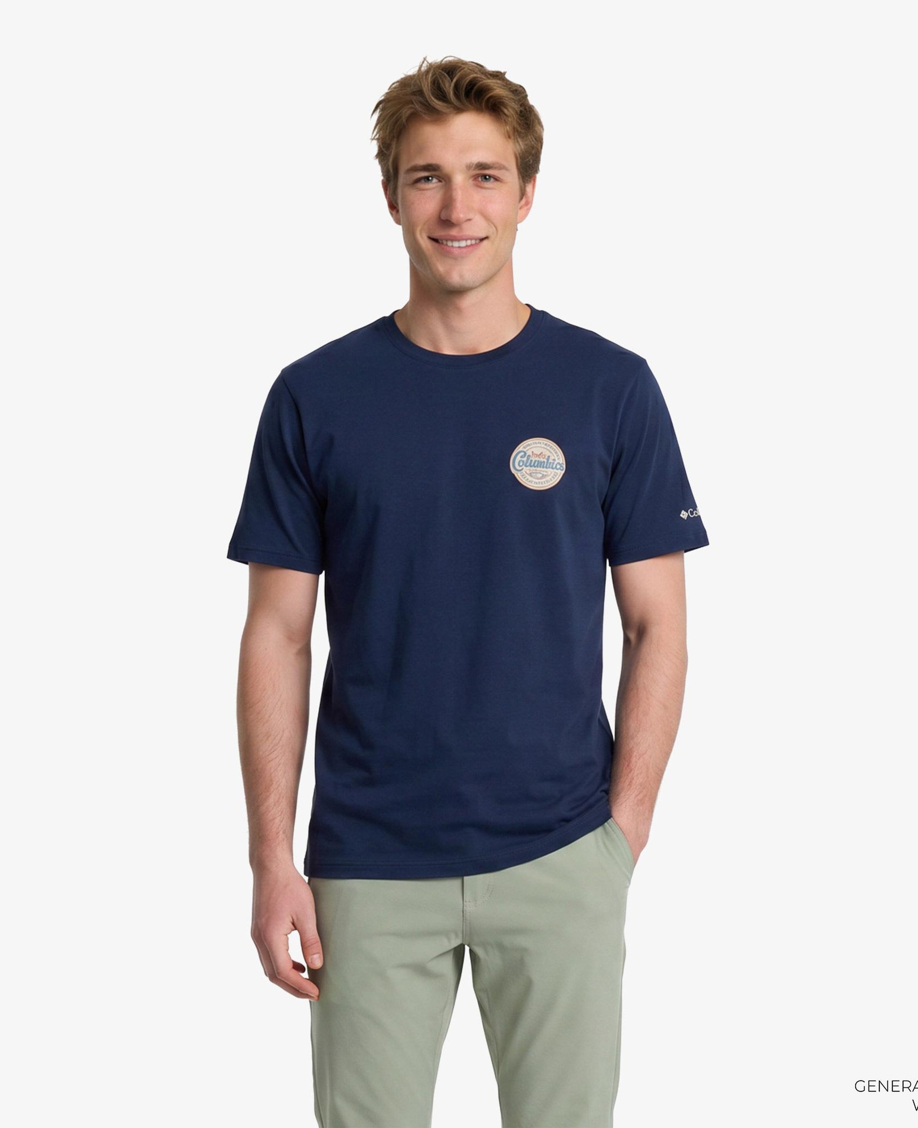 Columbia Button Stamp Scripted Erkek Lacivert T-Shirt