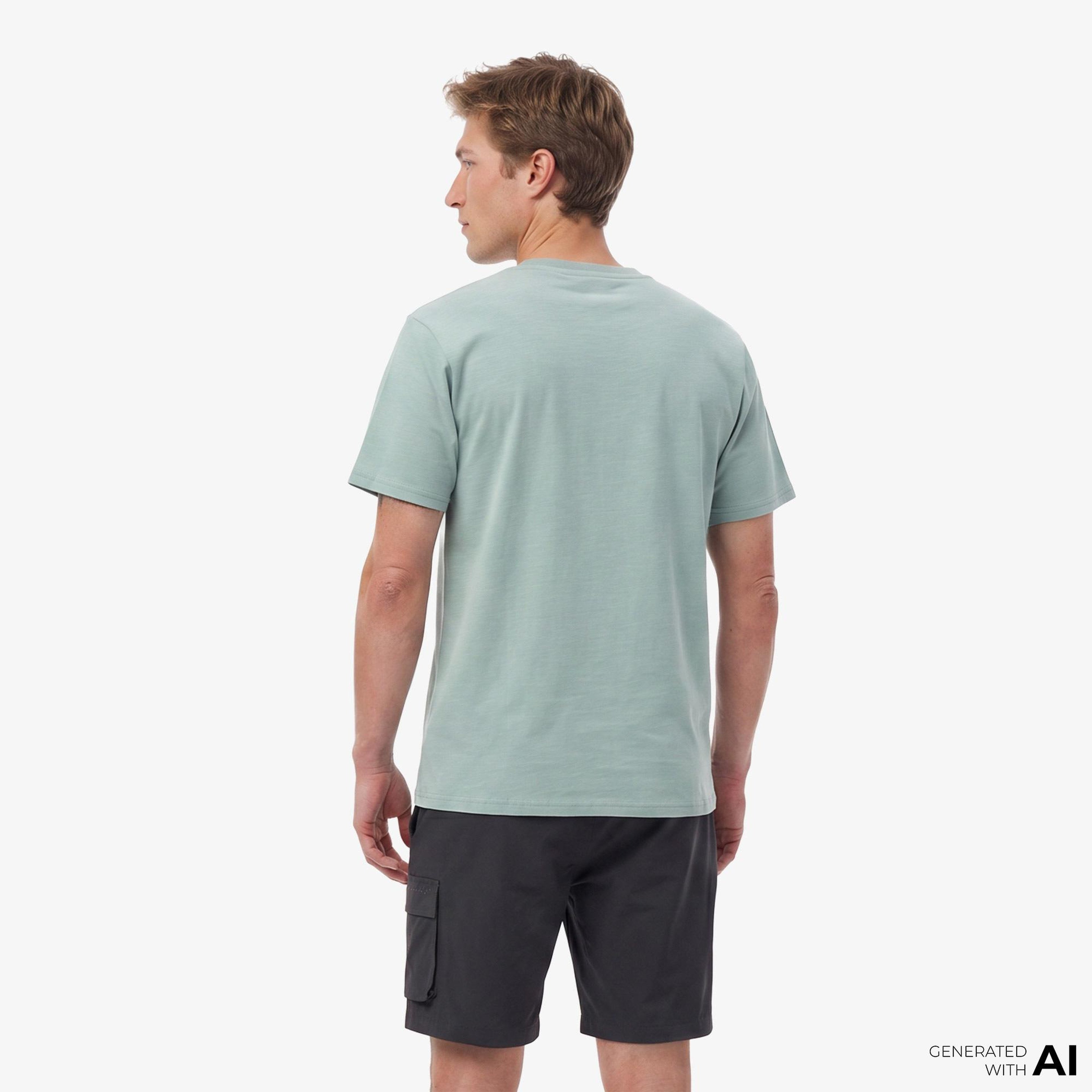 Columbia Silicon Print Erkek Mavi T-Shirt