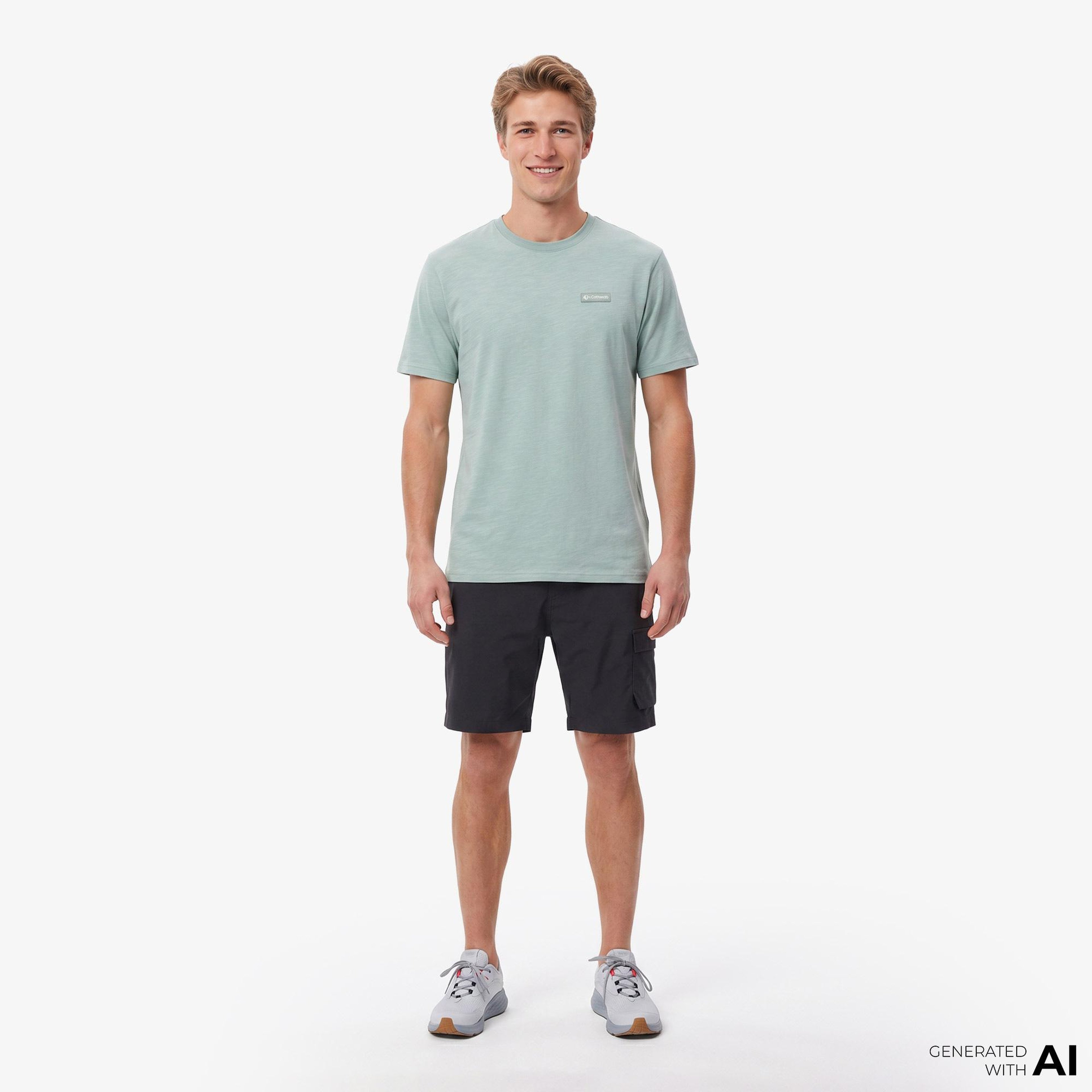 Columbia Silicon Print Erkek Mavi T-Shirt