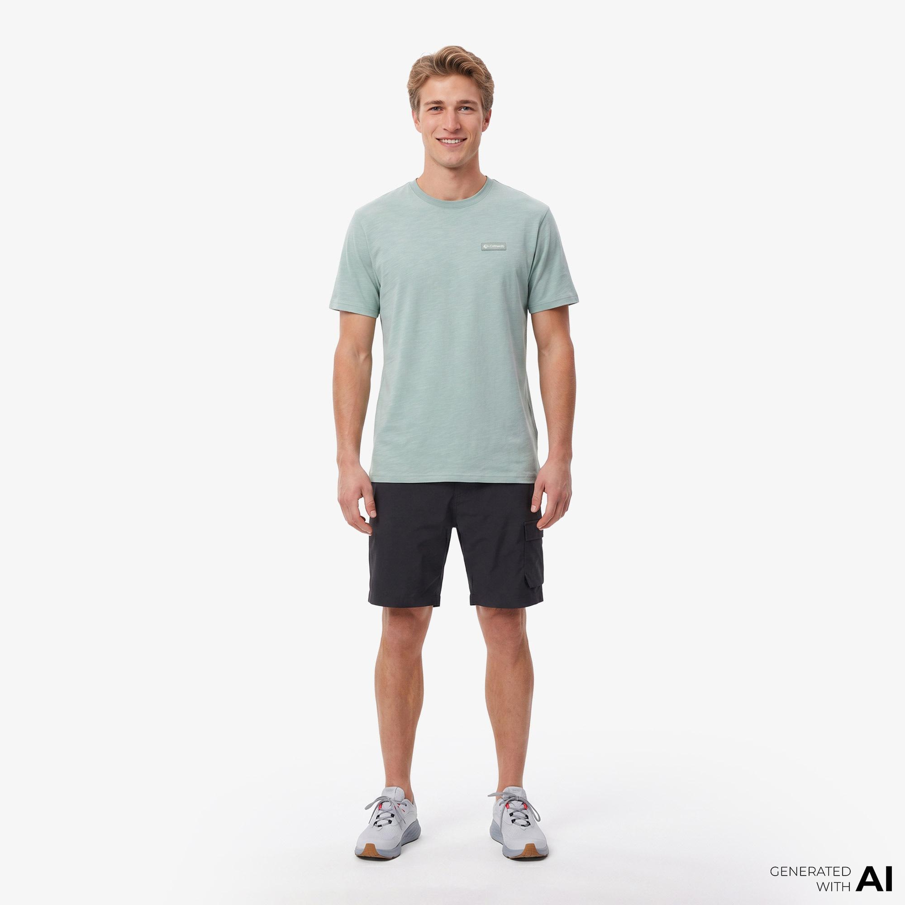 Columbia Silicon Print Erkek Mavi T-Shirt