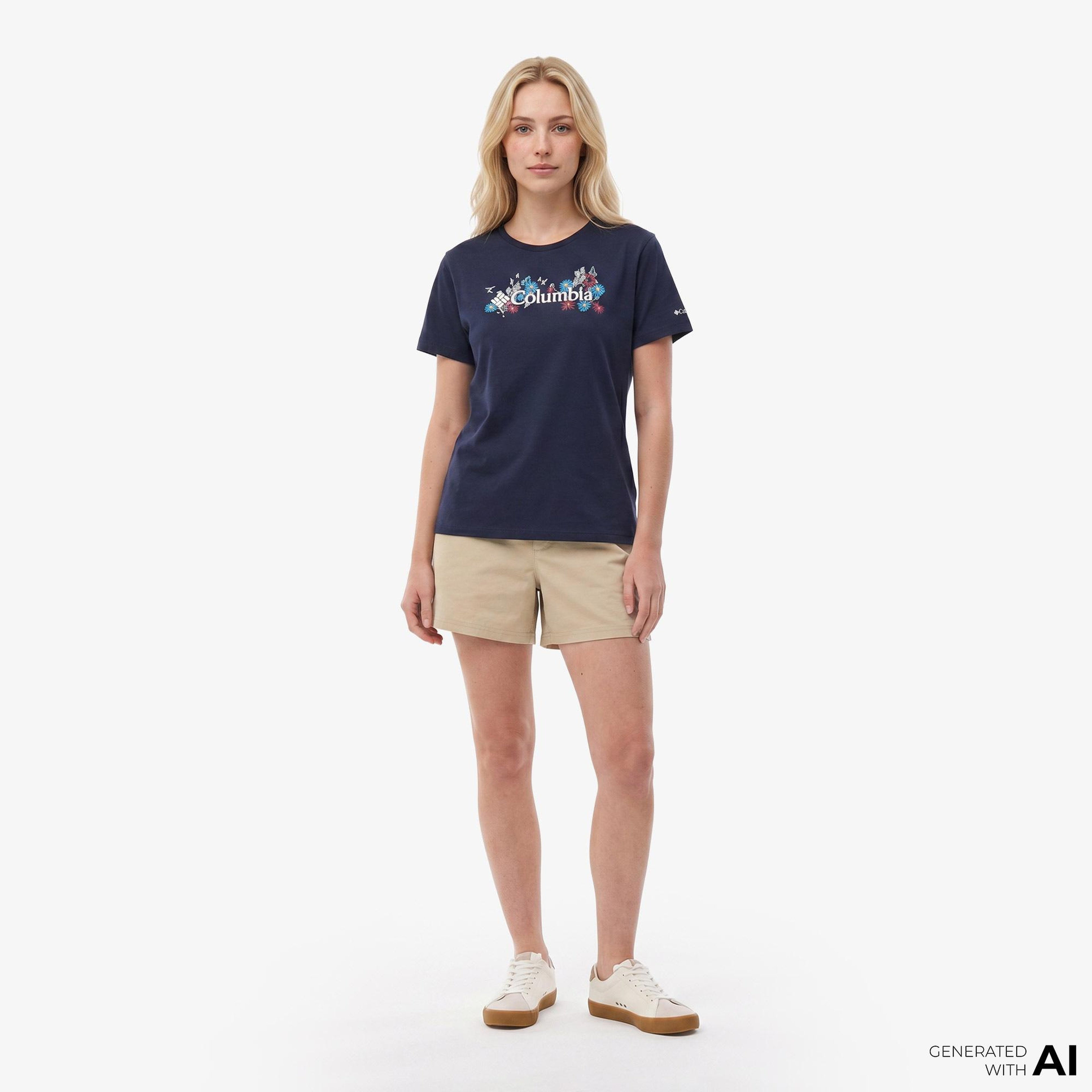 Columbia North Cascades Relaxed Kadın Lacivert T-Shirt