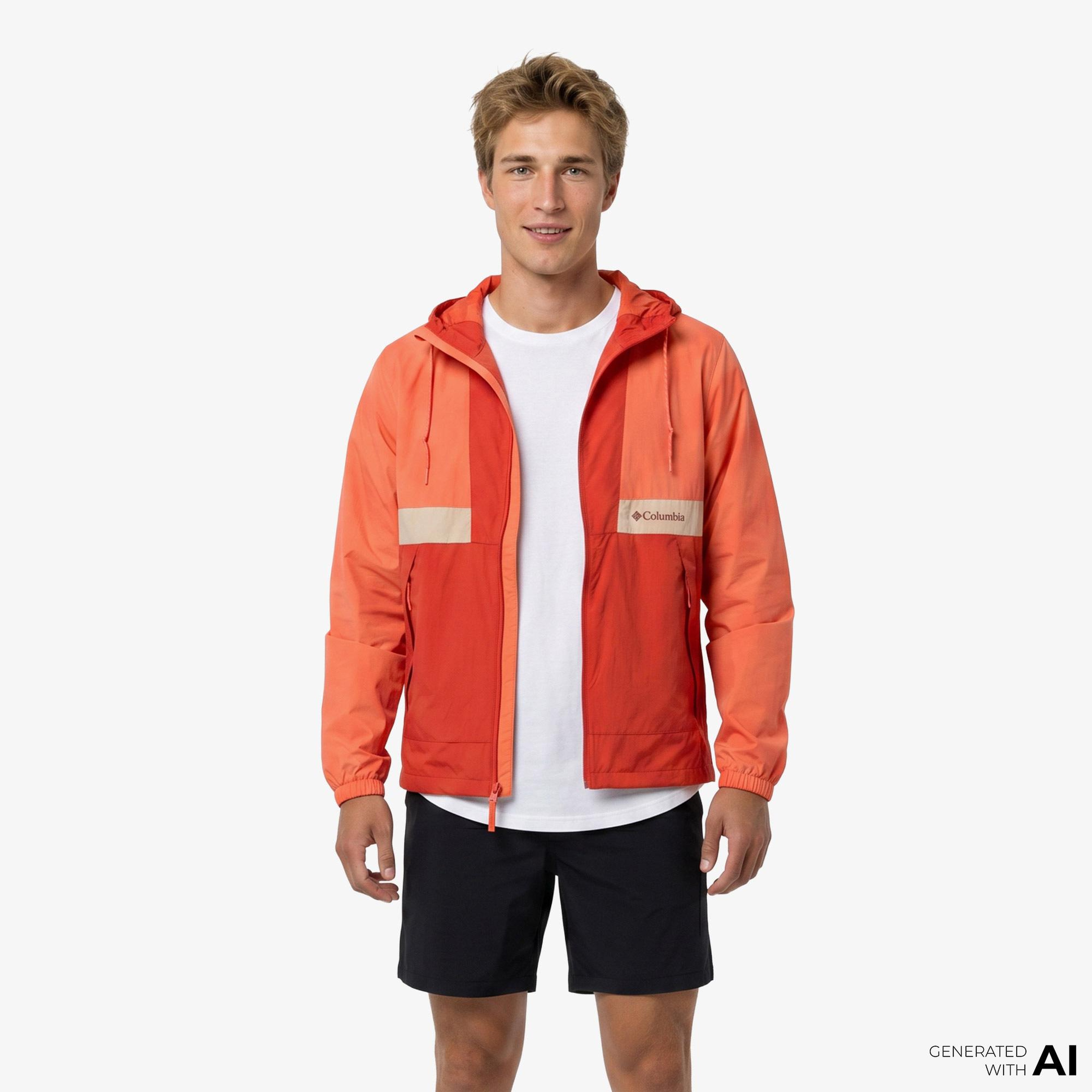 Columbia Spire Valley Hooded Erkek Turuncu Yağmurluk
