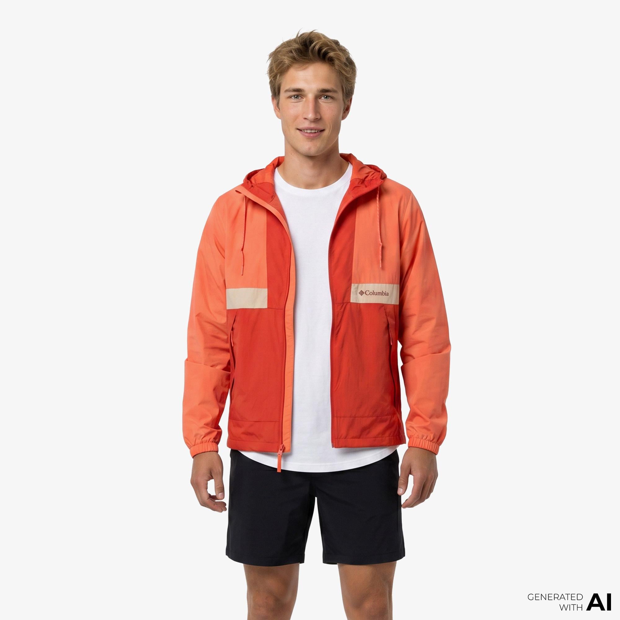 Columbia Spire Valley Hooded Erkek Turuncu Yağmurluk
