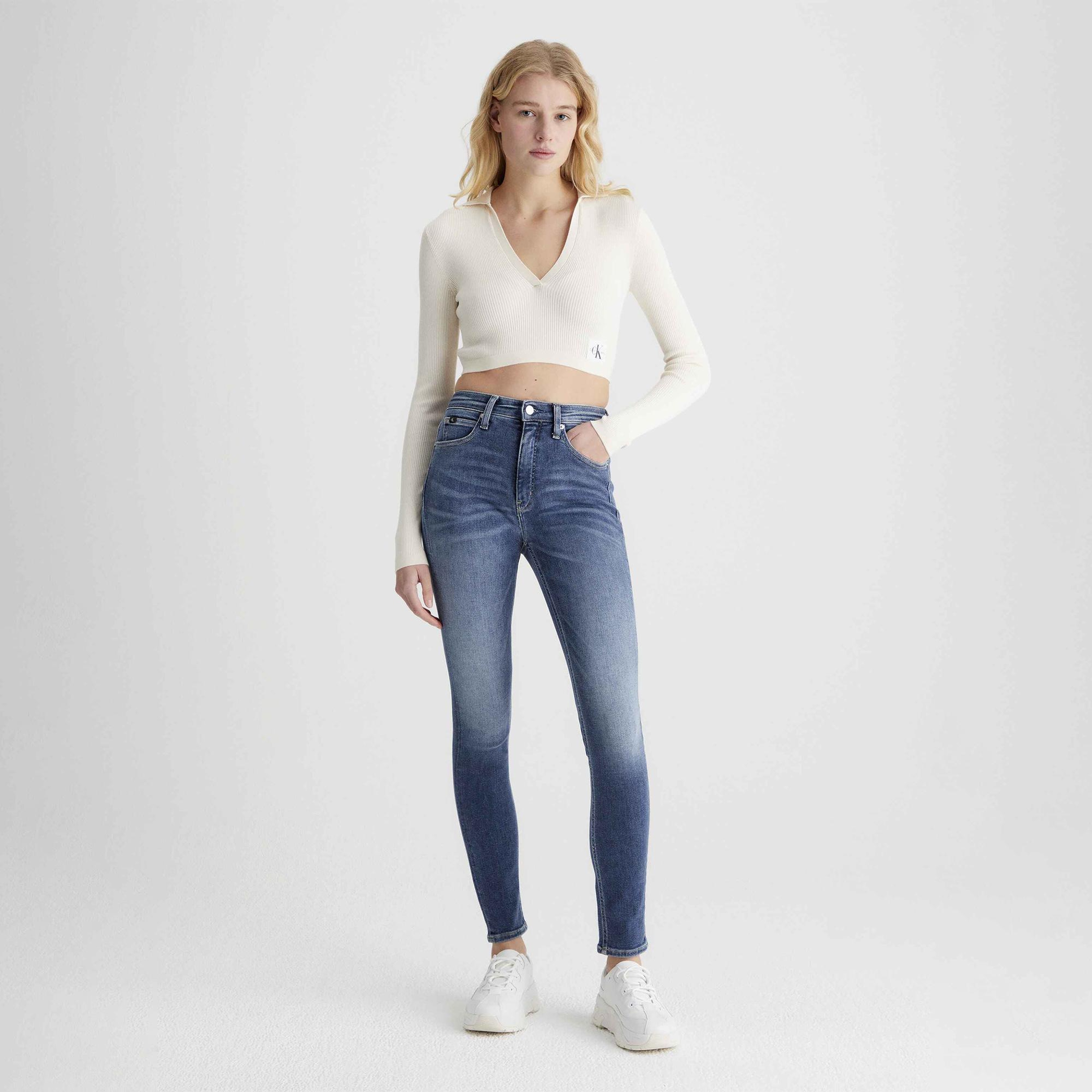 Calvin Klein Kadın Mavi Denim Jean