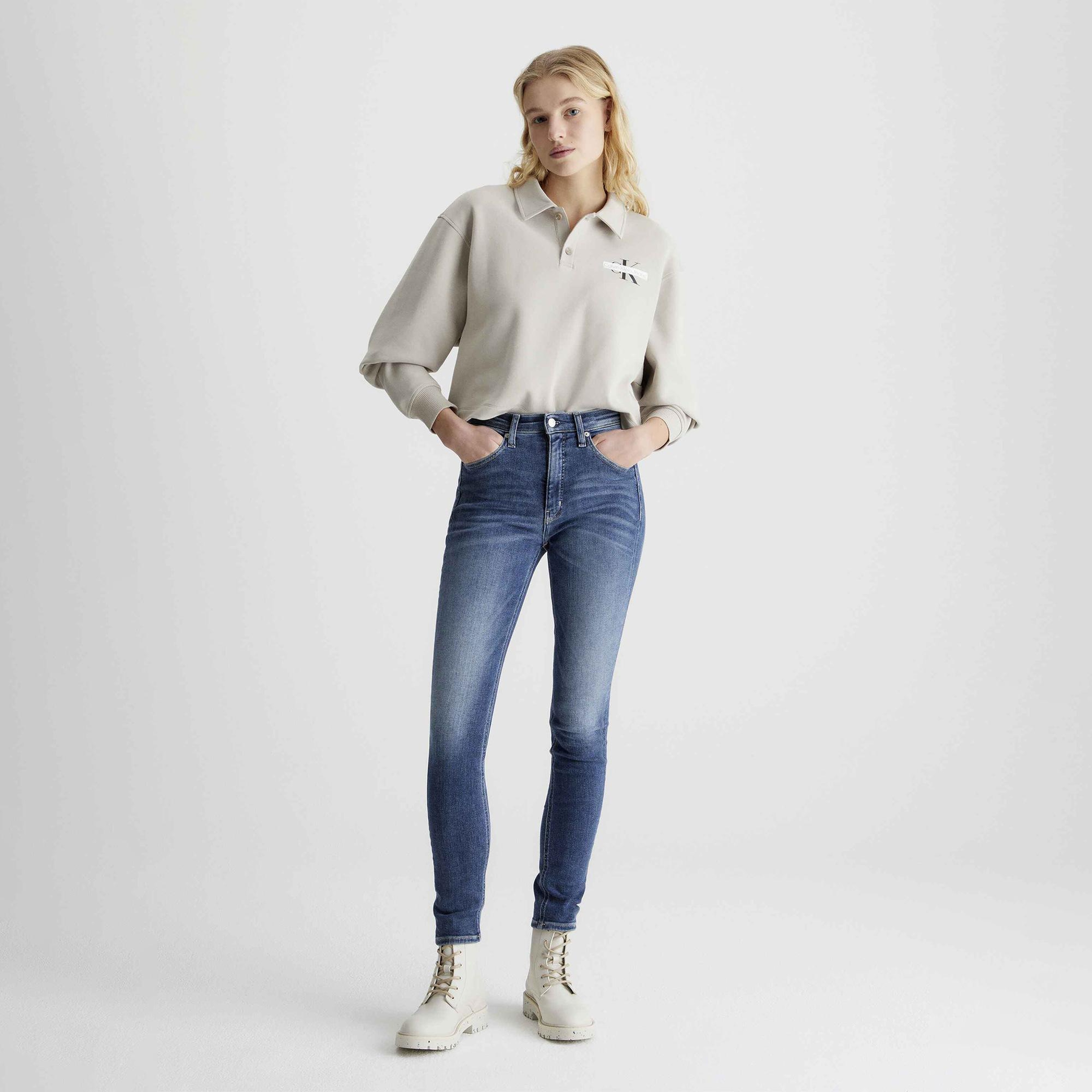 Calvin Klein Kadın Mavi Denim Jean