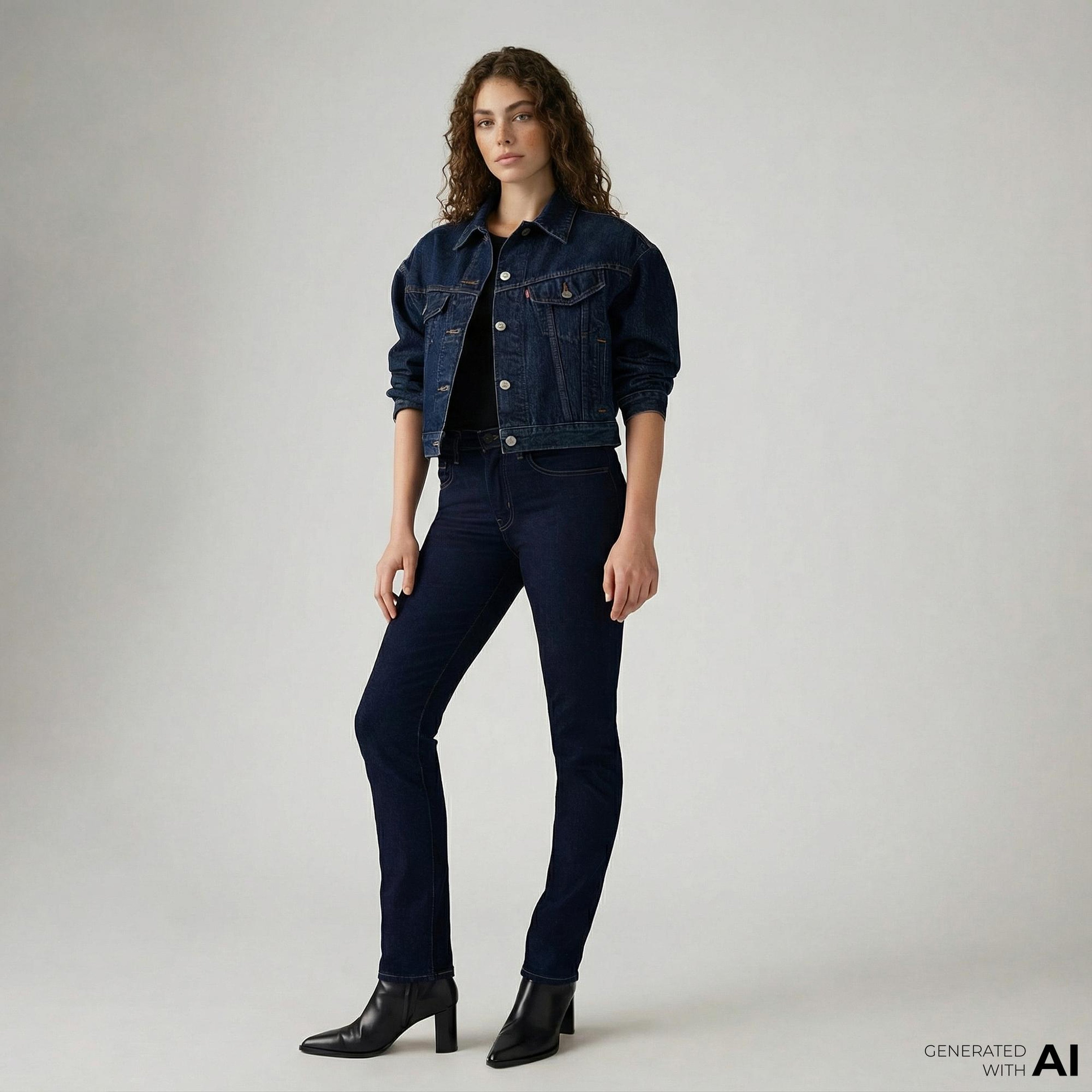Levi's 724 High Rise Straight Blue Wave Rinse Kadın Lacivert Jean