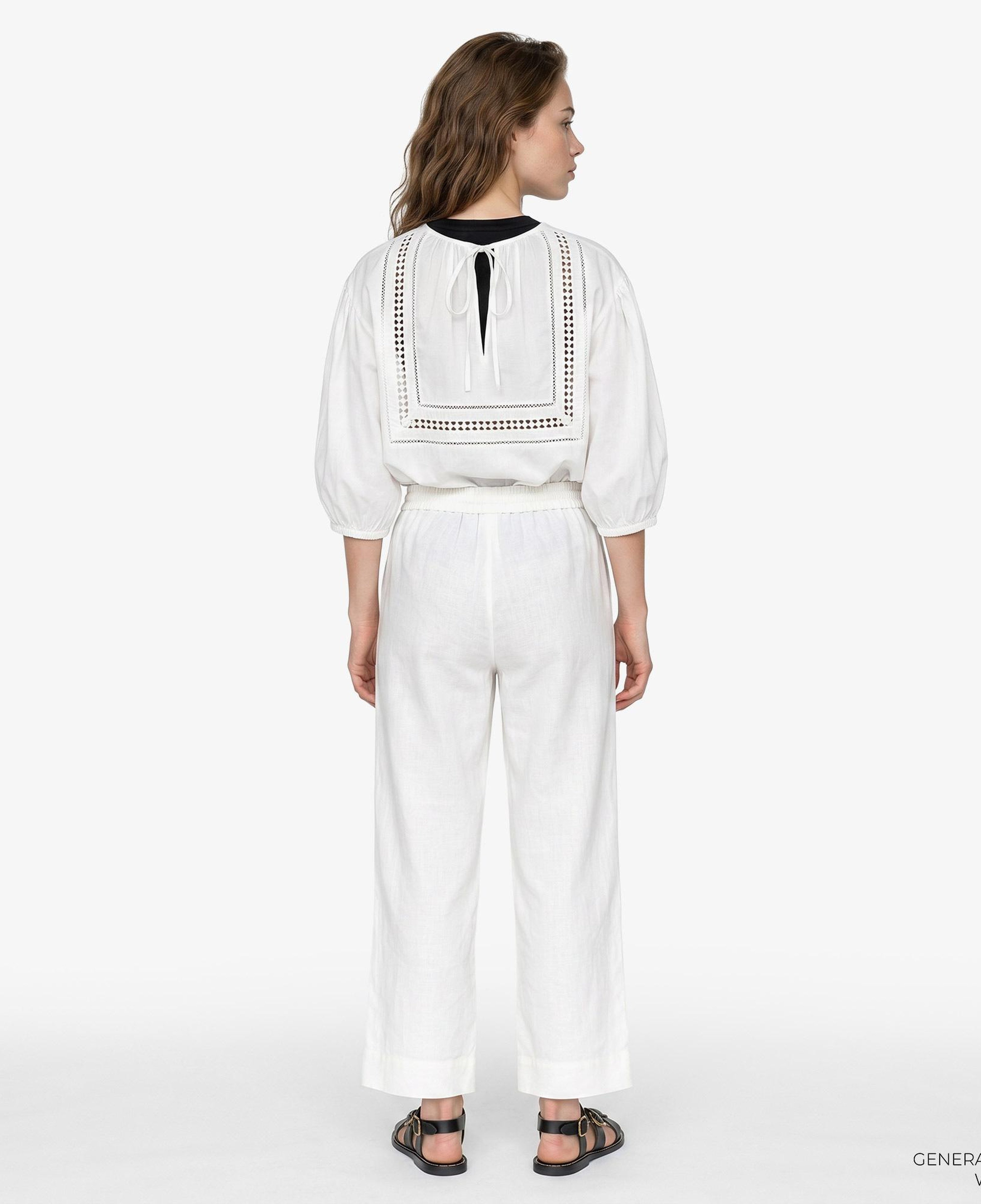 Polo Ralph Lauren Smocked Pull On Kadın Beyaz Keten Pantolon