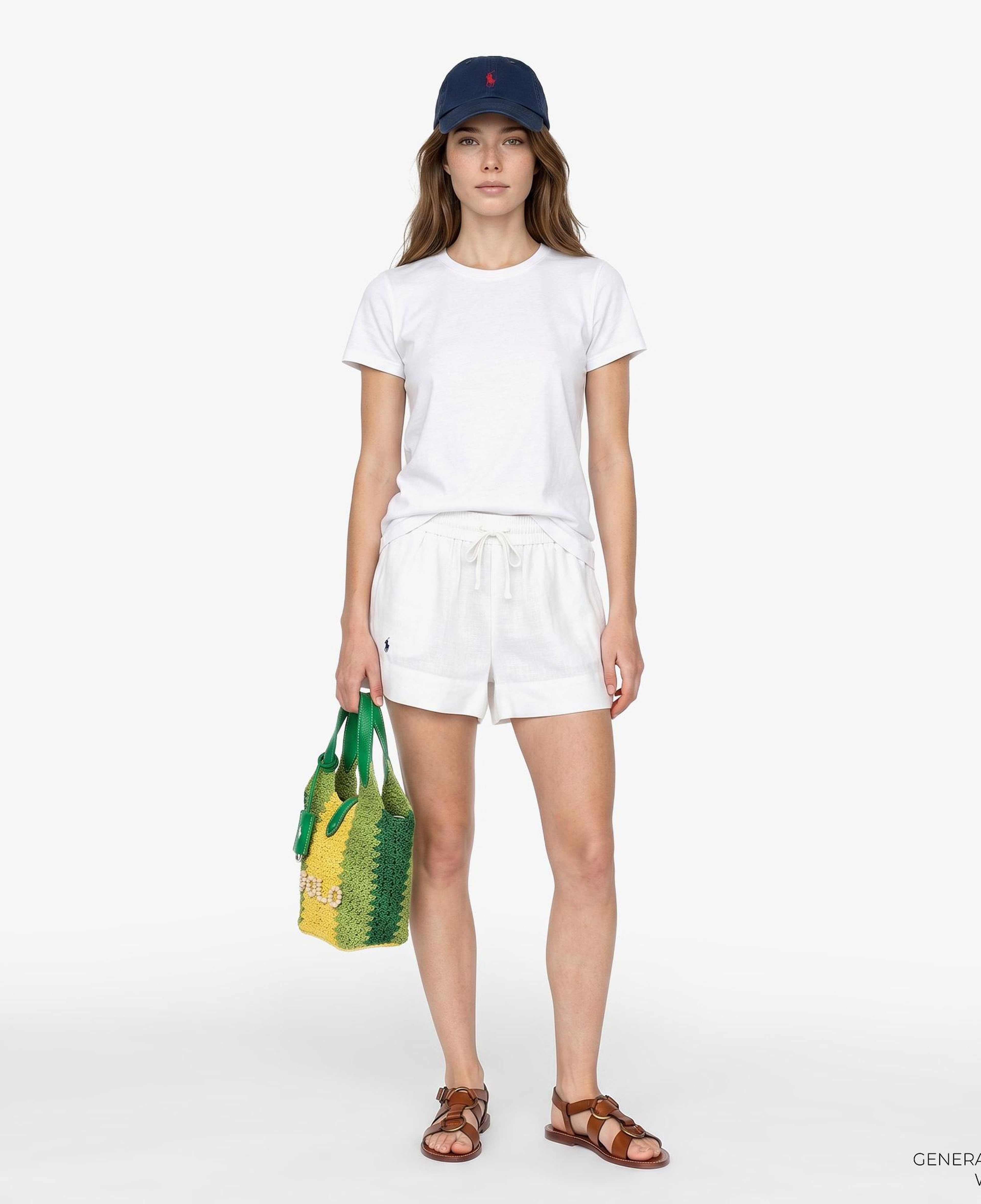 Polo Ralph Lauren Boyfriend Kadın Beyaz Keten Şort