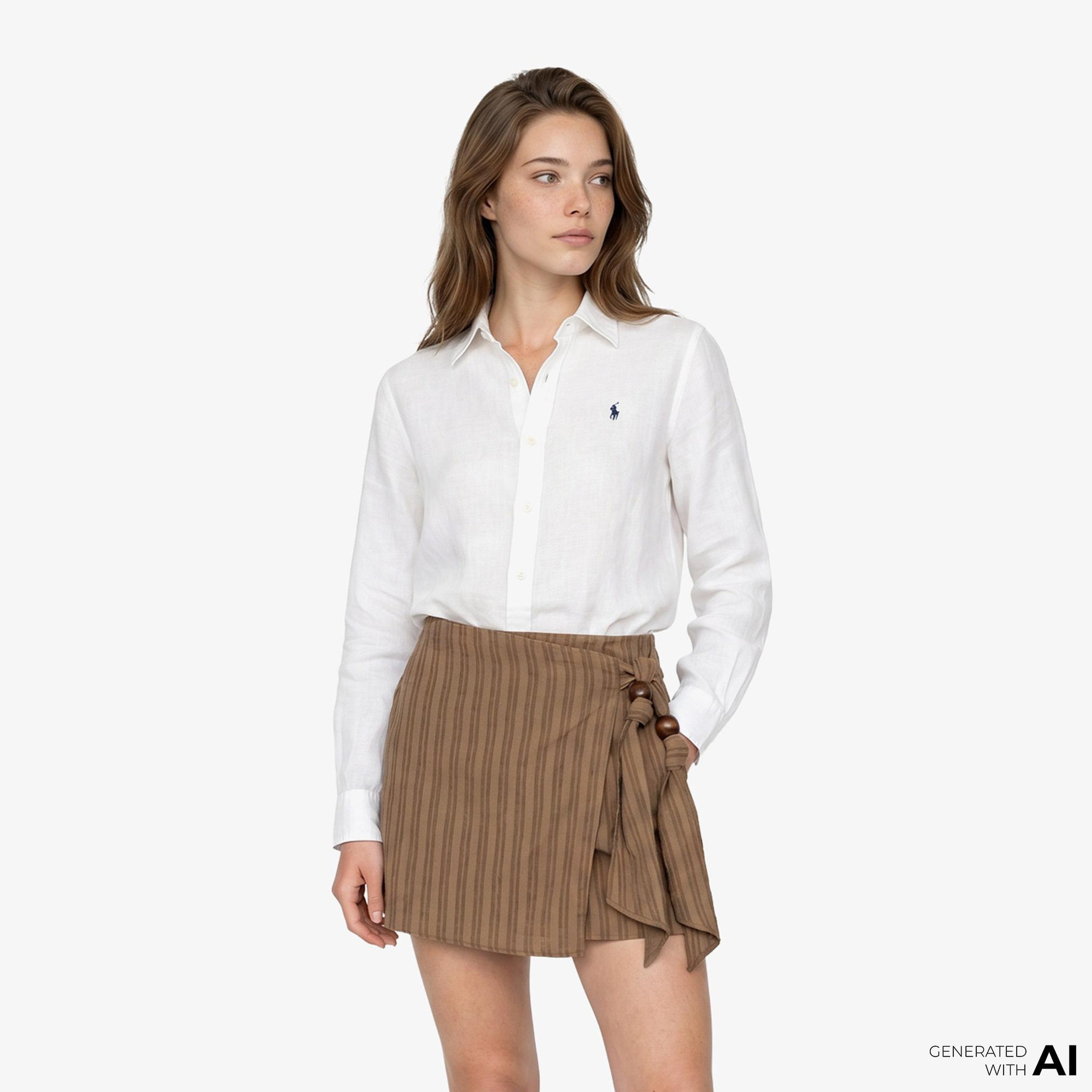 Polo Ralph Lauren Boyfriend Kadın Beyaz Gömlek
