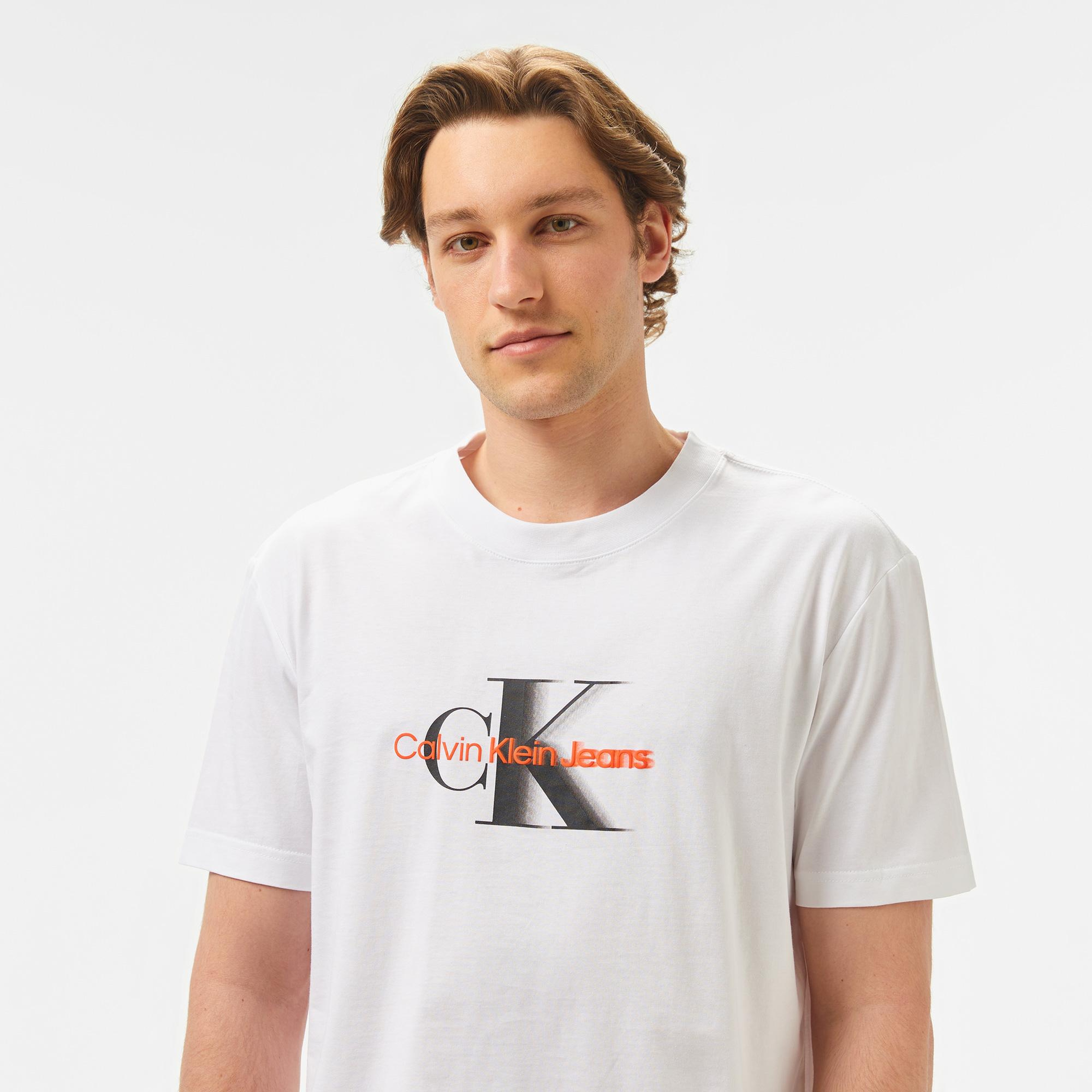 Calvin Klein Monologo Shift Erkek Beyaz T-Shirt