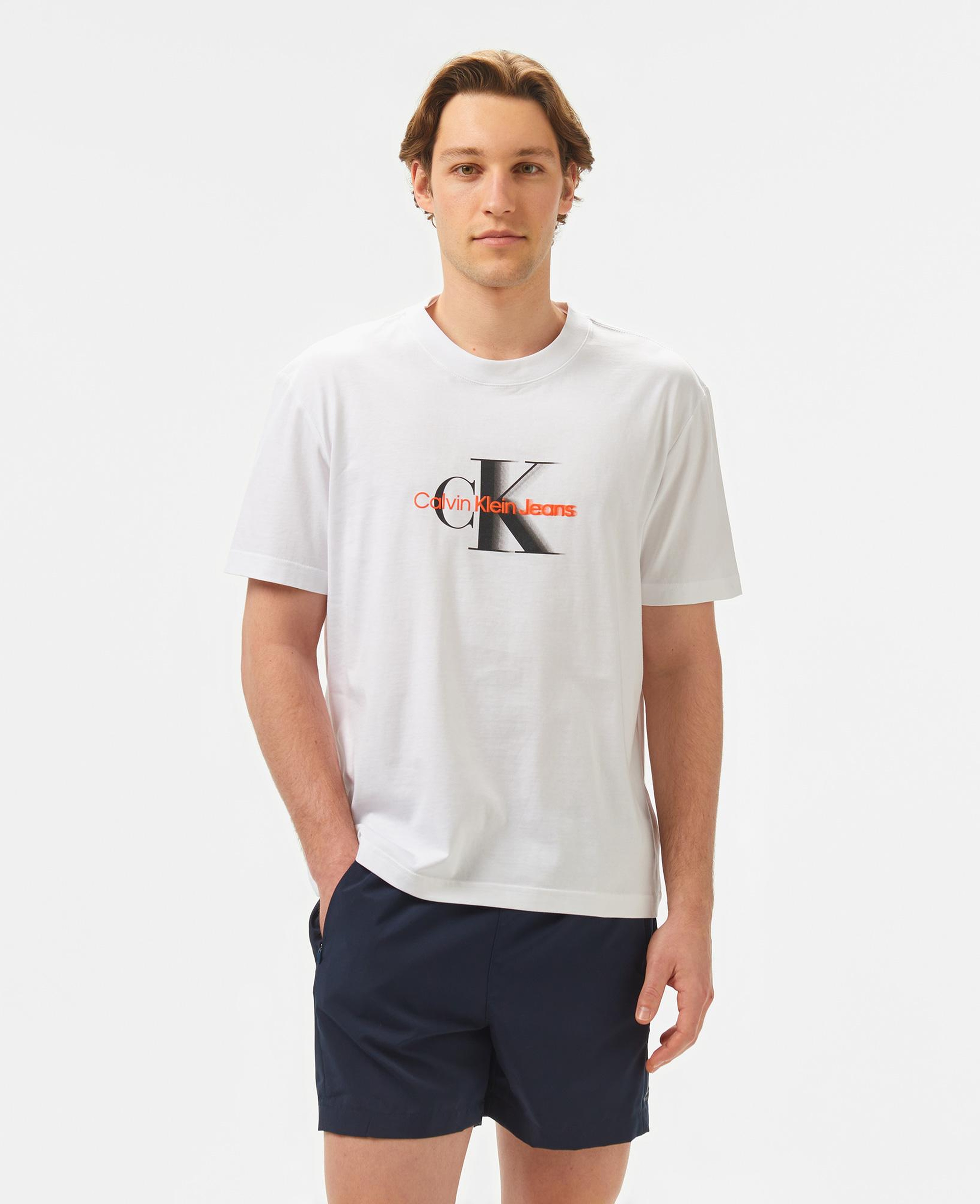 Calvin Klein Monologo Shift Erkek Beyaz T-Shirt