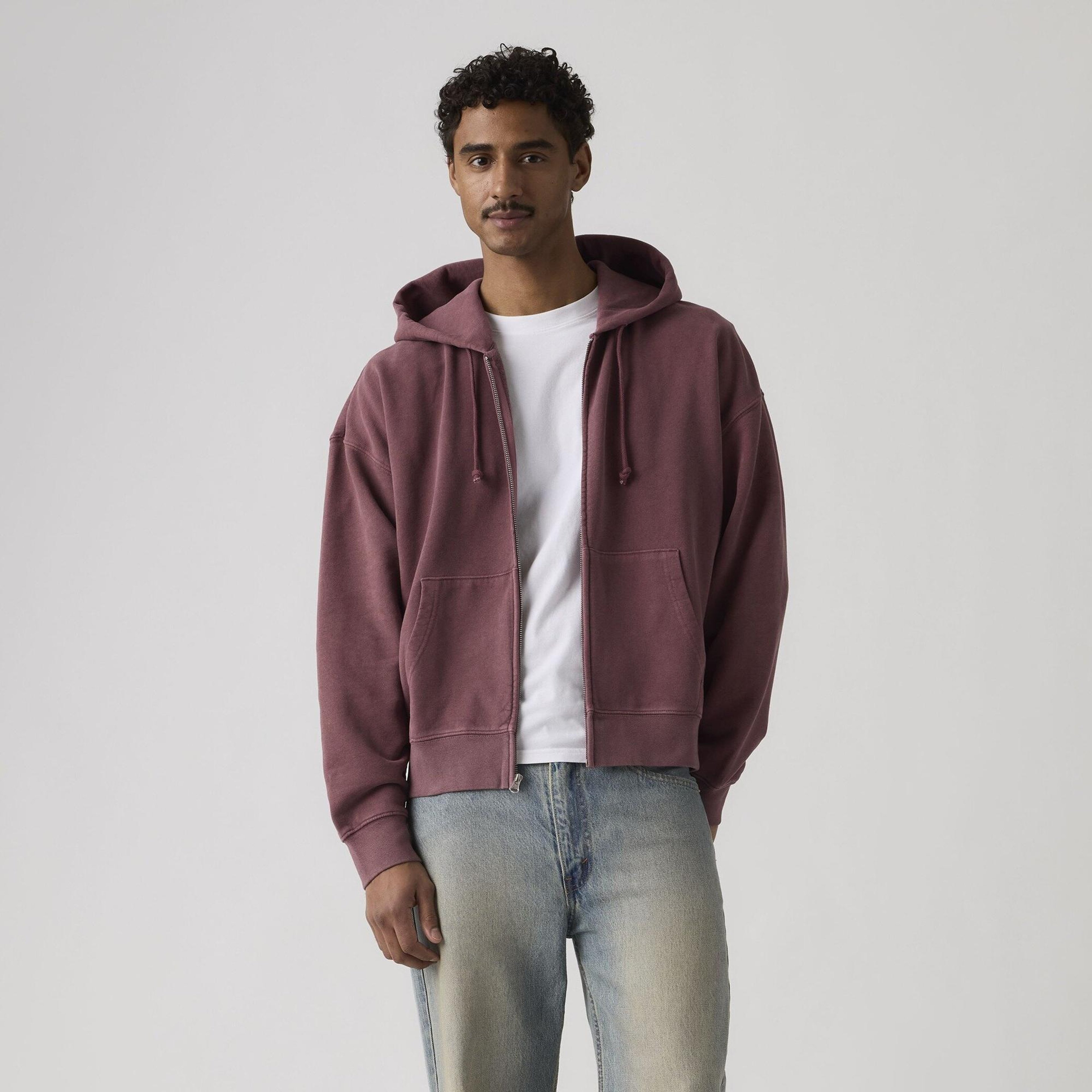 Hayes Boxy Tam Fermuarlı Sweatshirt