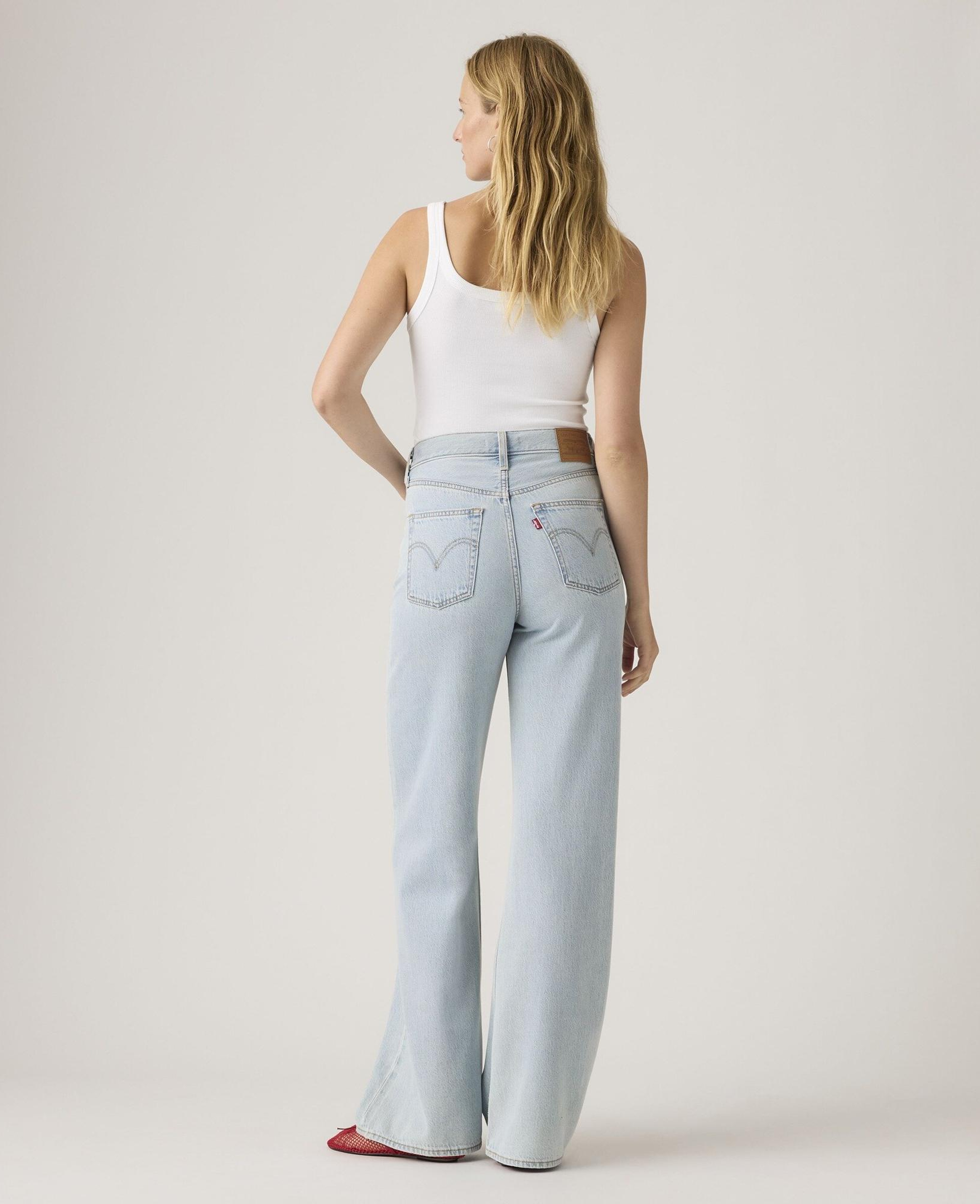 Ribcage Wide Leg Kadın Jean Pantolon - Course Stone