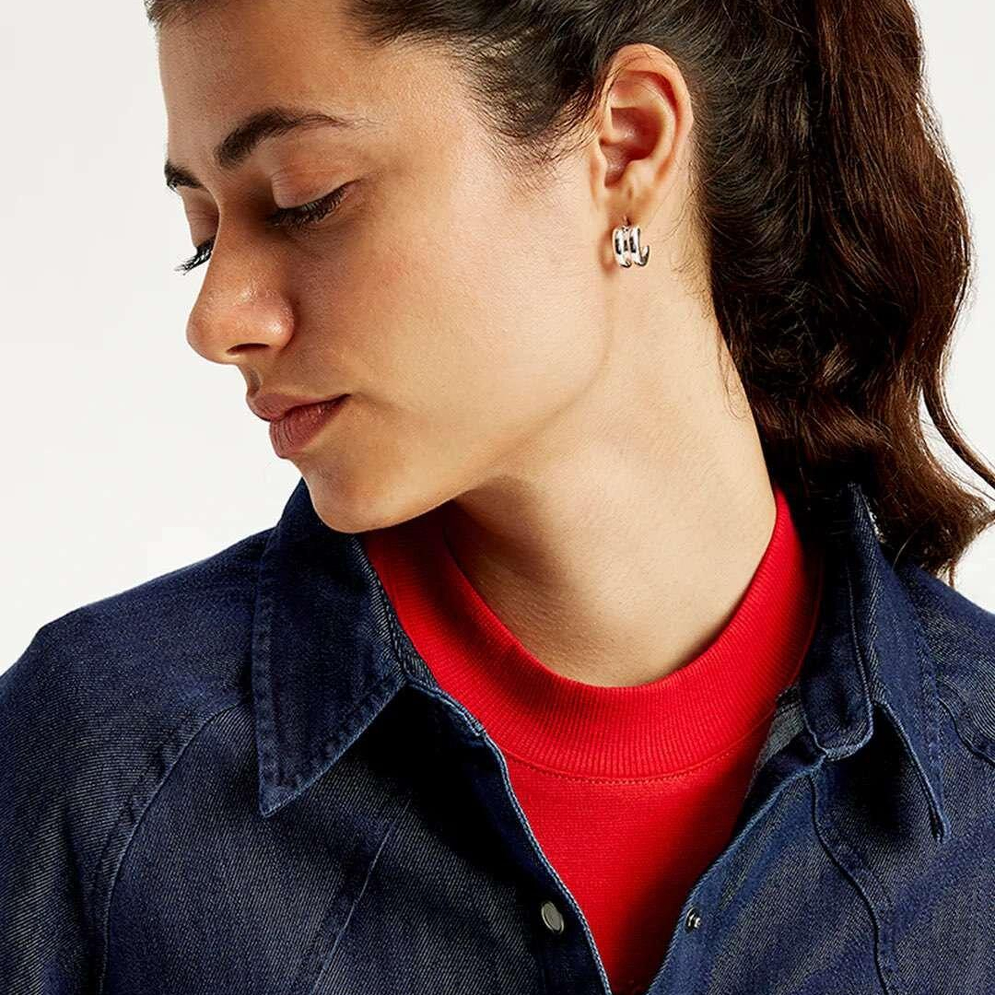 Solid Regular Fit Kadın Denim Gömlek