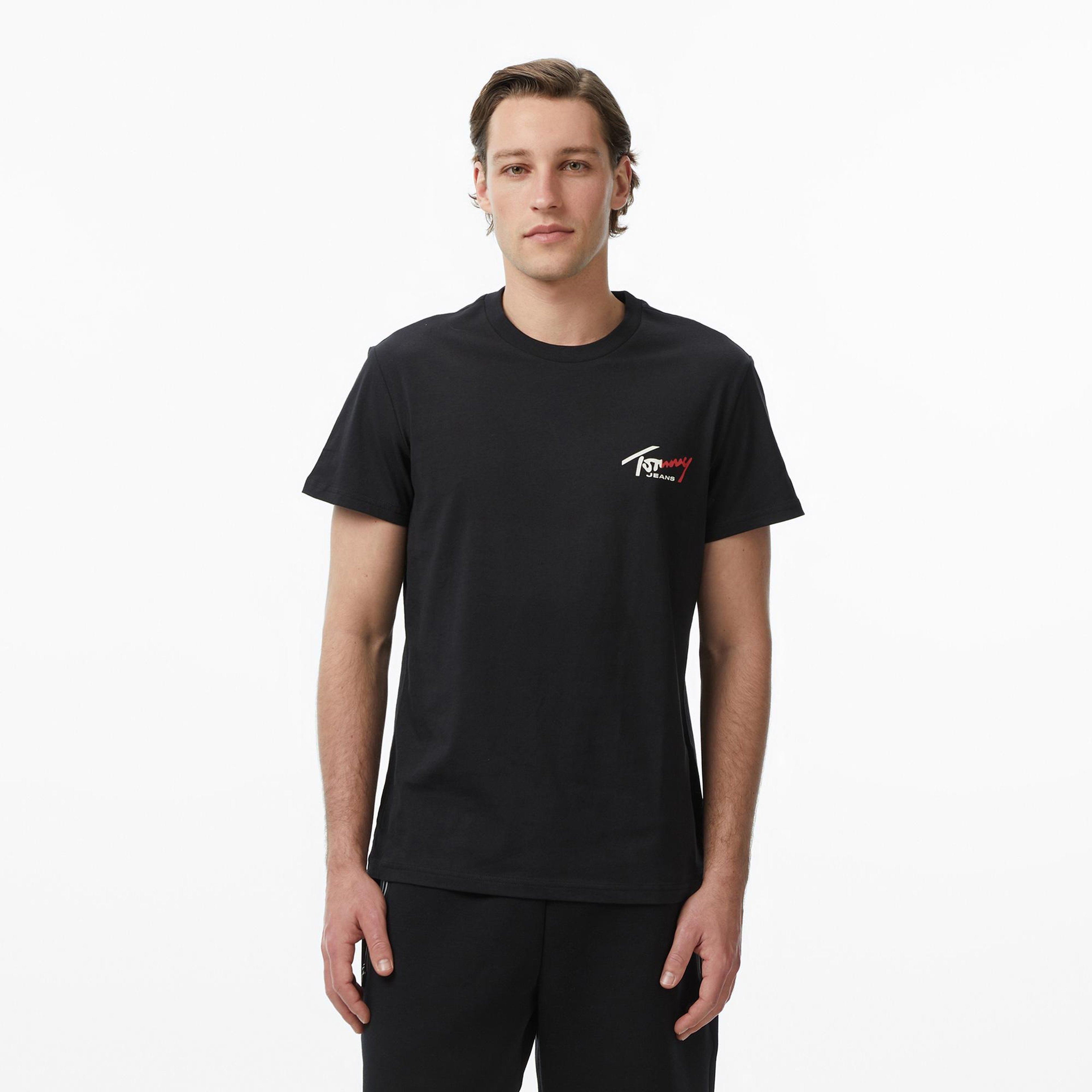 Tommy Hilfiger Signature Erkek Siyah T-Shirt