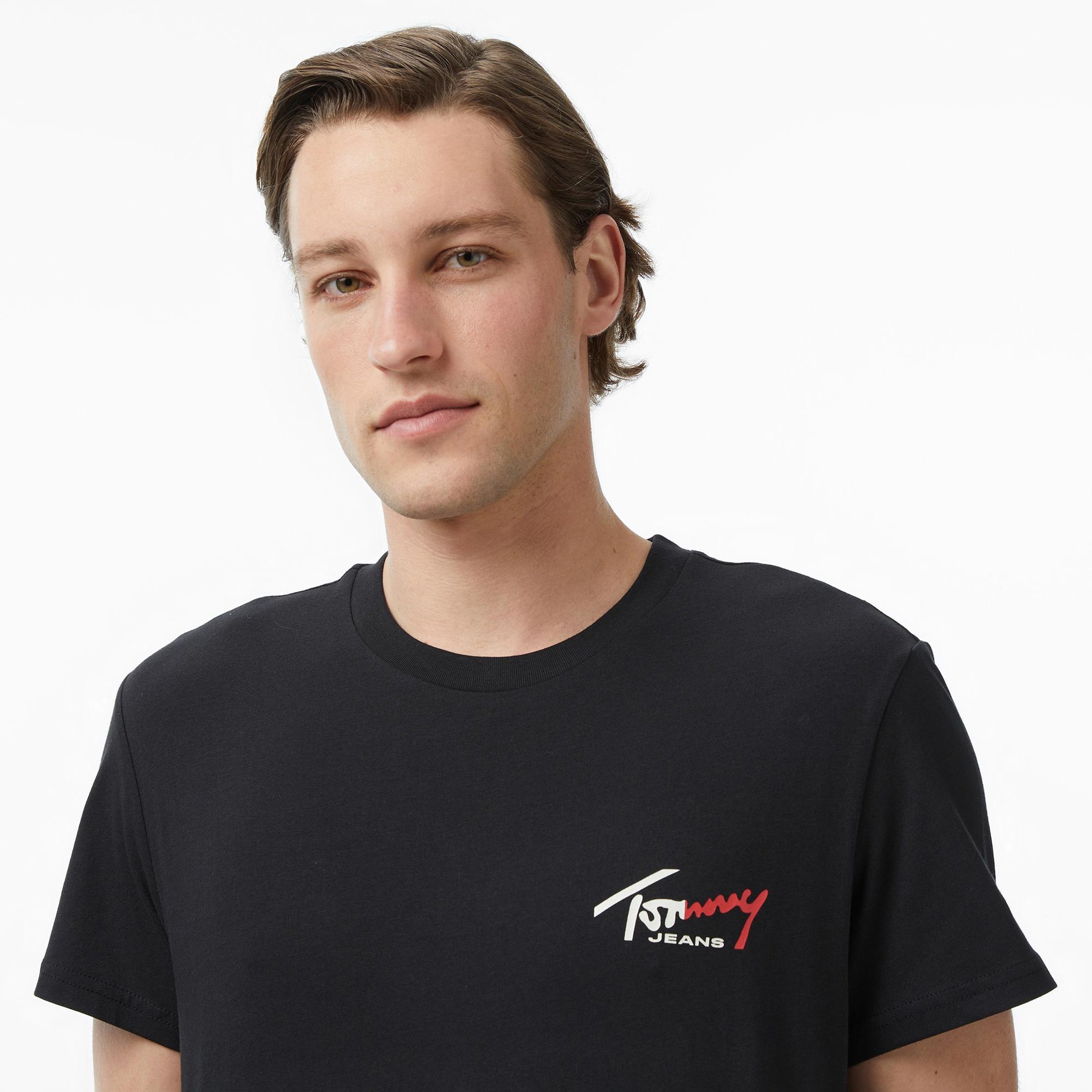 Tommy Hilfiger Signature Erkek Siyah T-Shirt