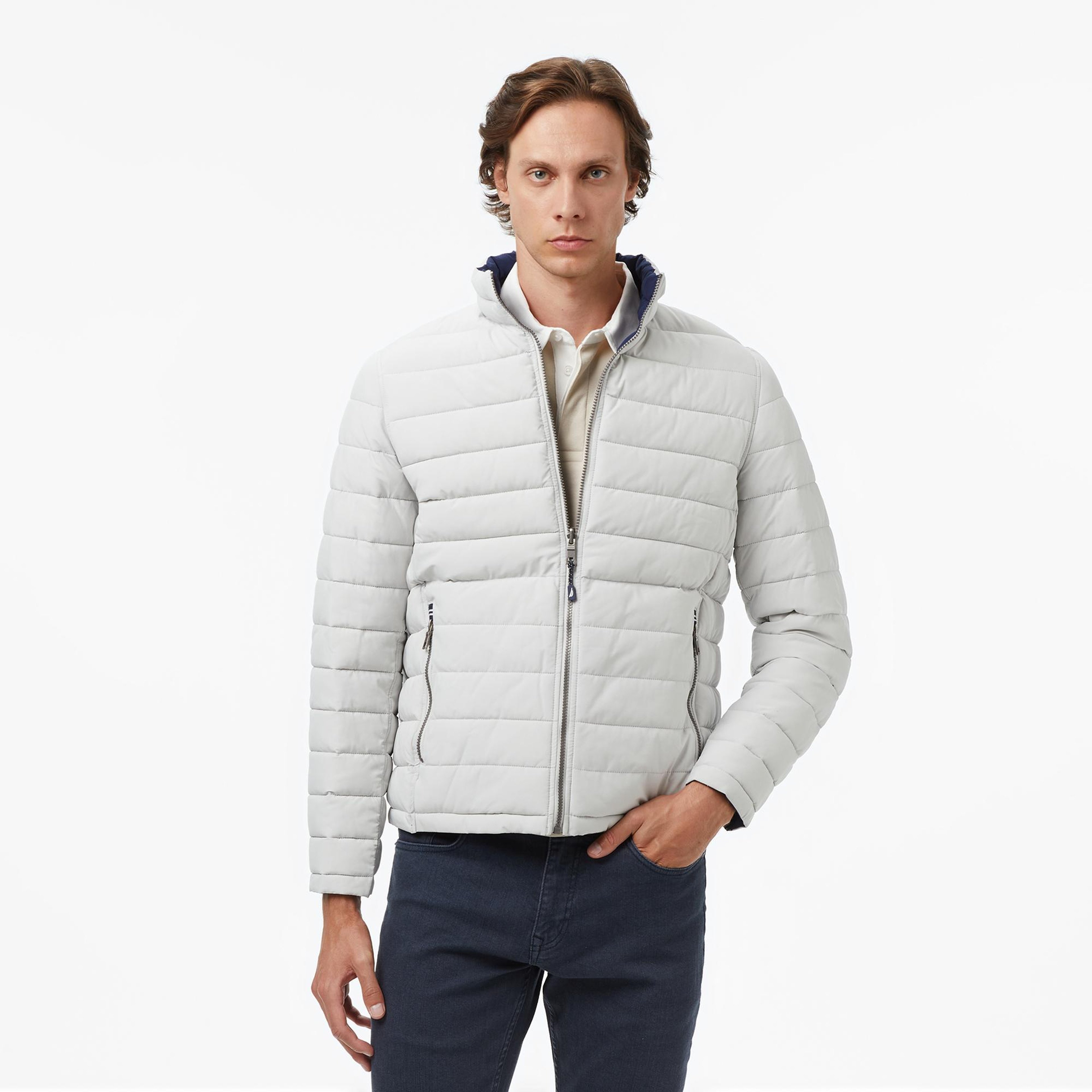 Nautica Erkek Gri & Lacivert Çift Taraflı Mont