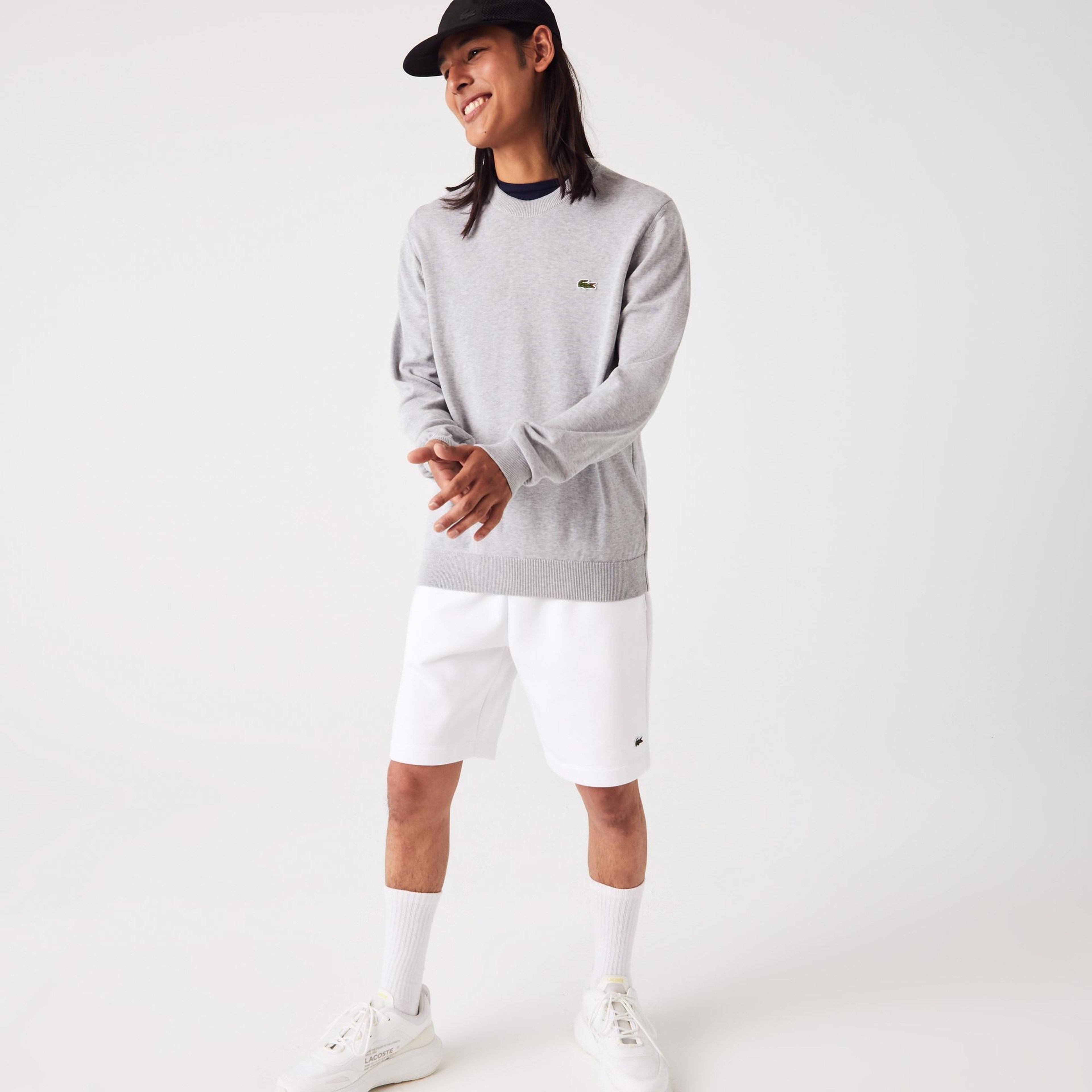 Lacoste Erkek Regular Fit Bisiklet Yaka Gri Kazak