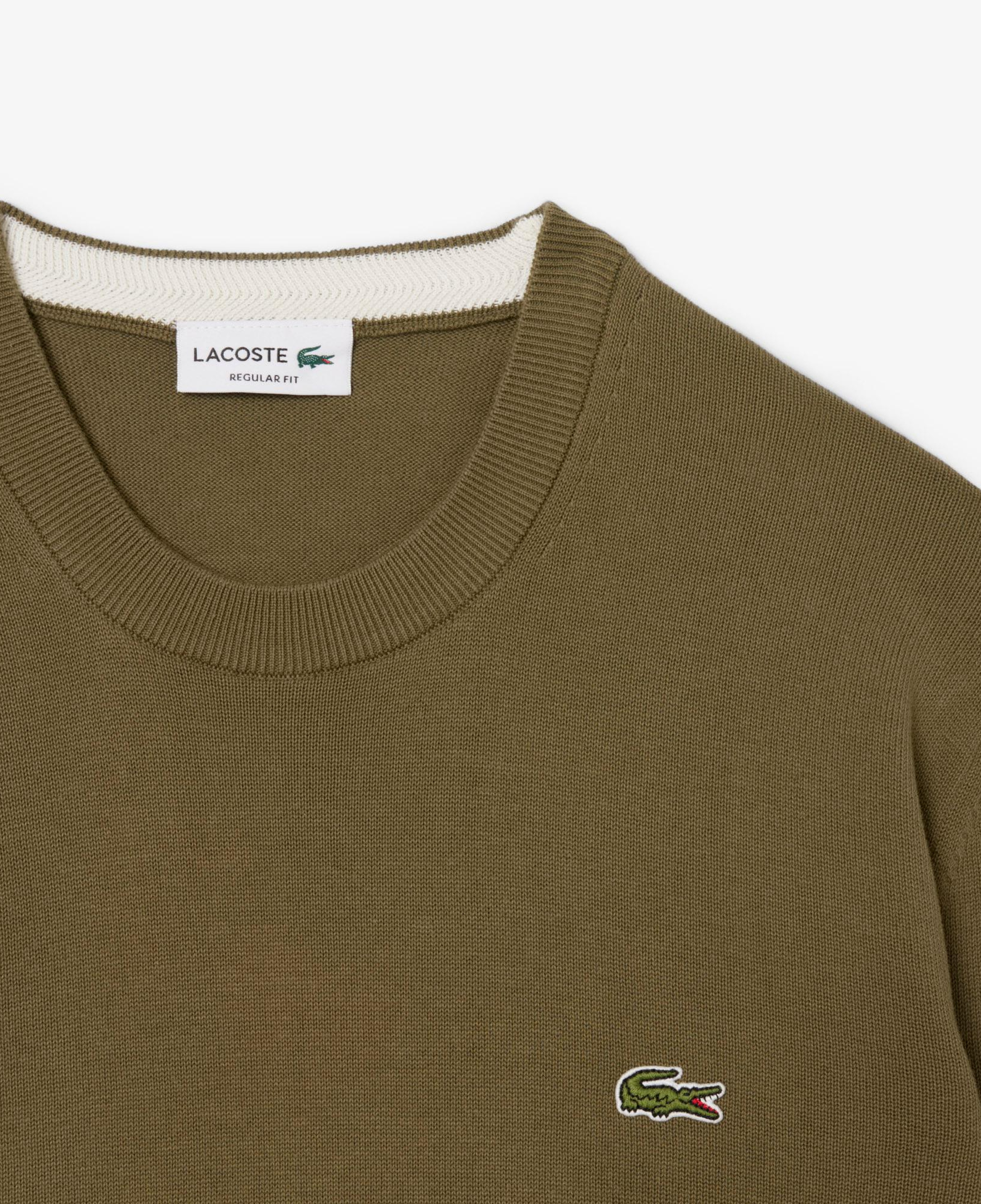 Lacoste Erkek Regular Fit Bisiklet Yaka Haki Kazak