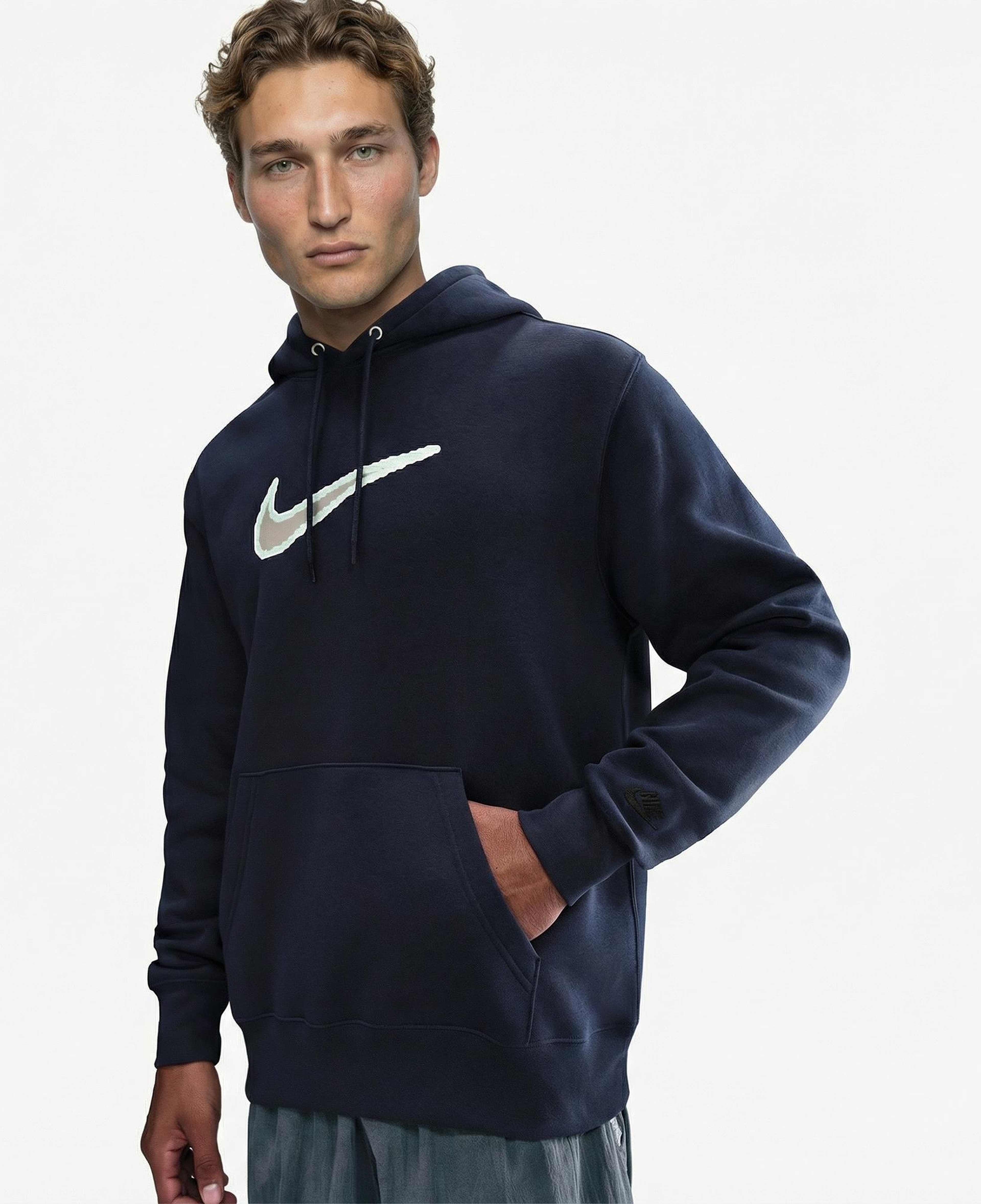 Nike Sportswear Club Neo Varsity Erkek Lacivert Kapüşonlu Hoodie