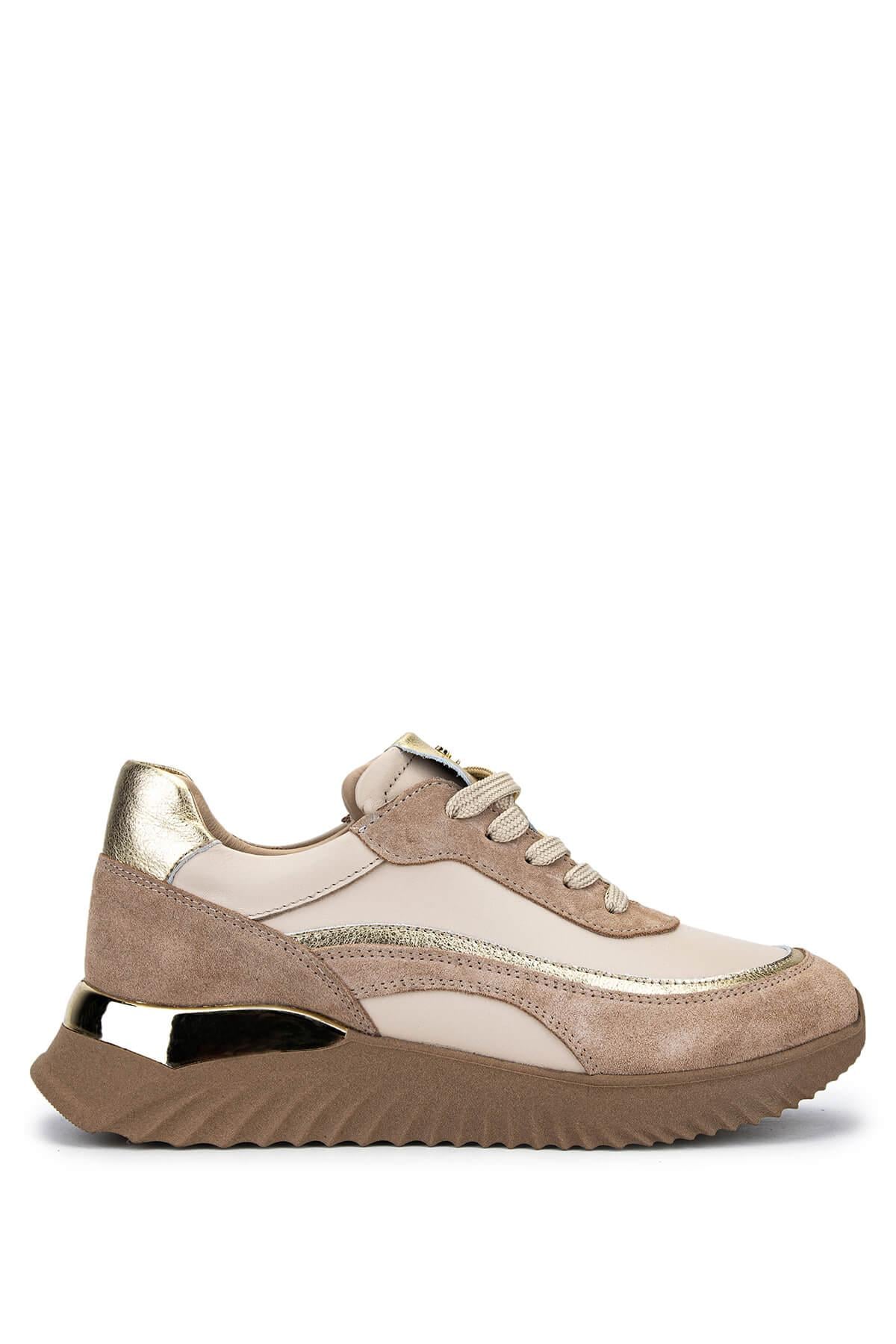 Tamer Tanca Kadın Hakiki Deri Bej Sneakers & Spor Ayakkabı