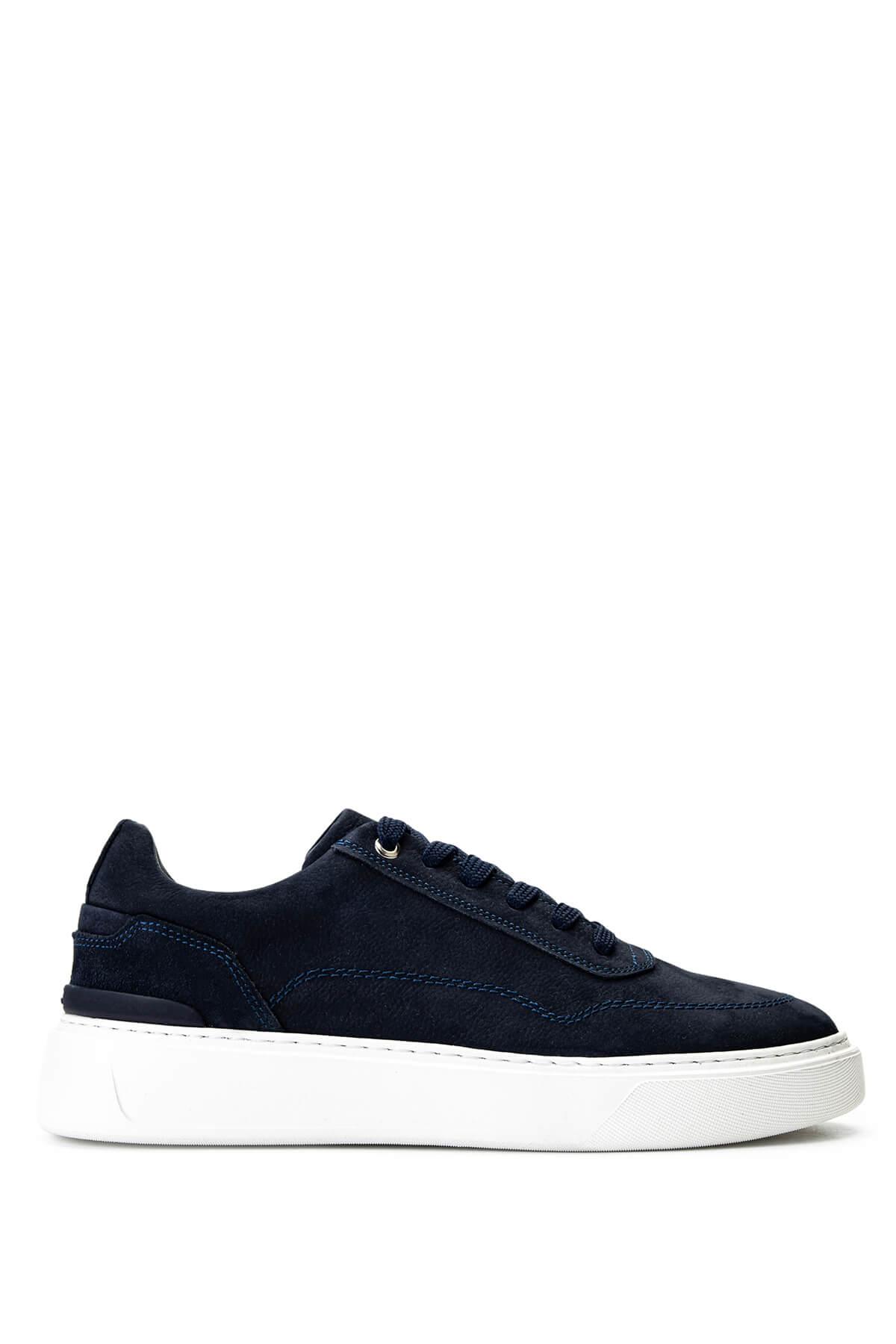Tamer Tanca Erkek Hakiki Deri Lacivert Nubuk Sneakers & Spor Ayakkabı