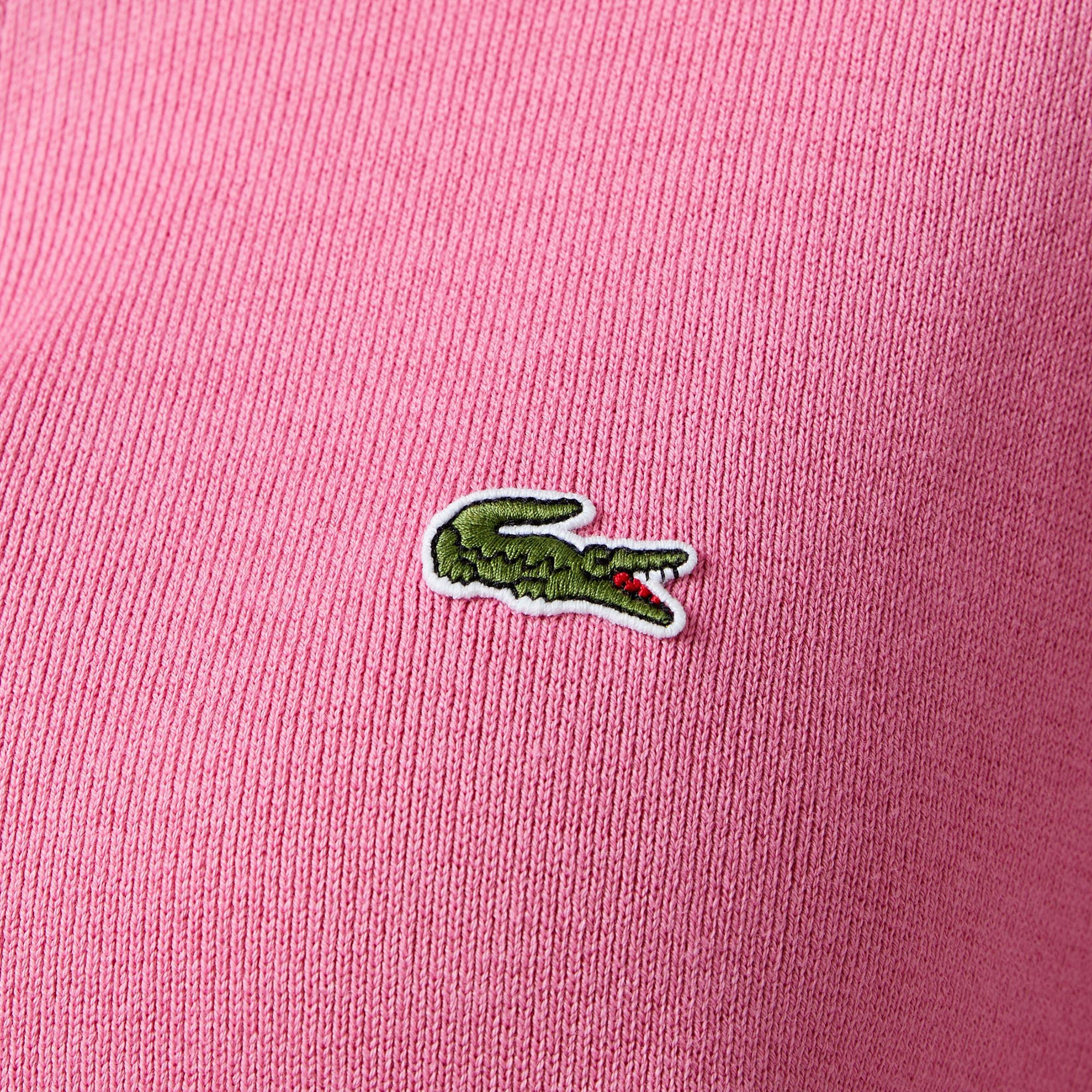 Lacoste Kadın Relaxed Fit Yarım Fermuarlı Pembe Triko