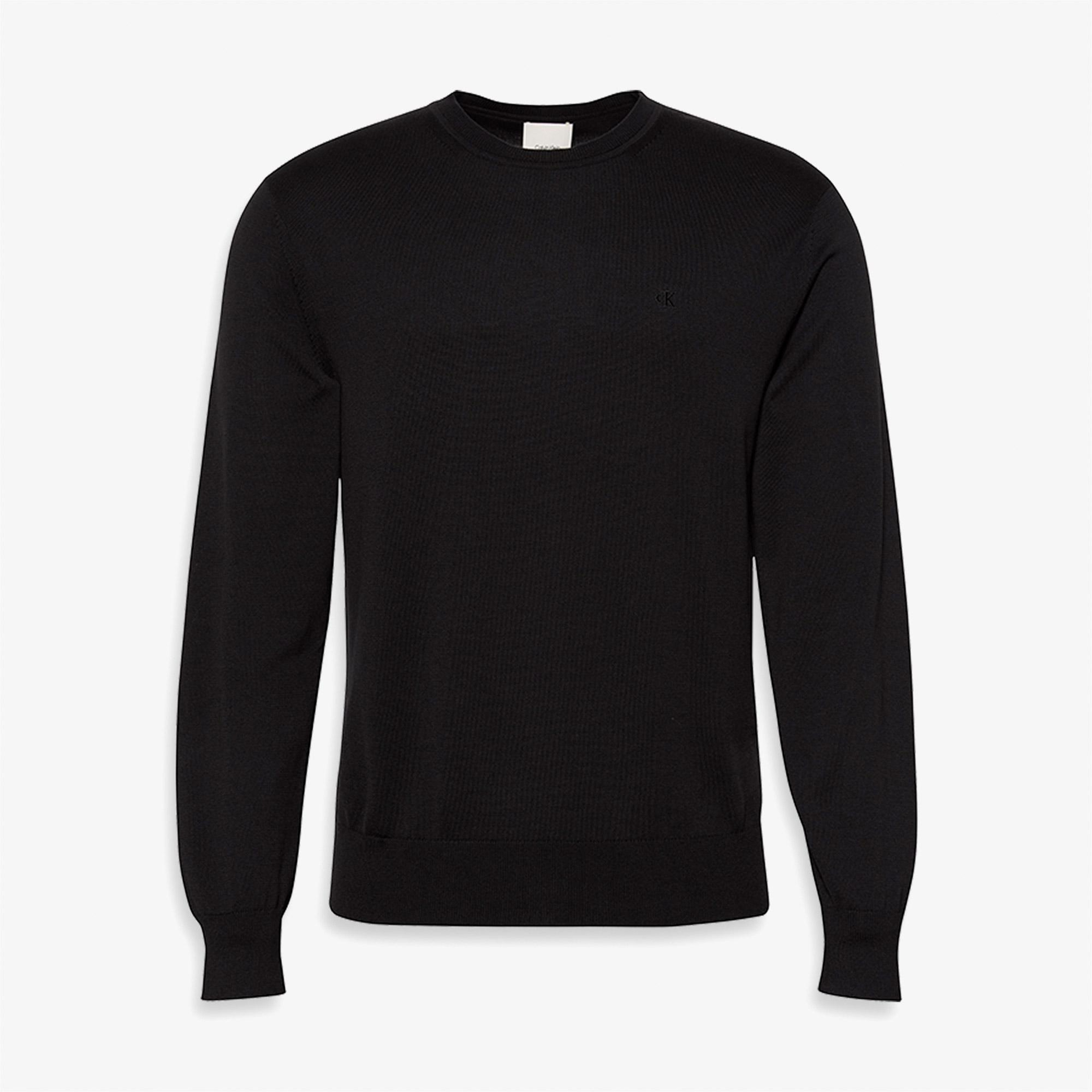 Calvin Klein Supima Cotton Crew Erkek Siyah Triko